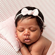 Iriana is registered to the contest to win money with this photo: accessories, baby, blanket, bodypart, cushion, face, finger, hand, happy, head, headband, homedecor, newborn, person, photography, portrait, sleeping, smile, spa, towel