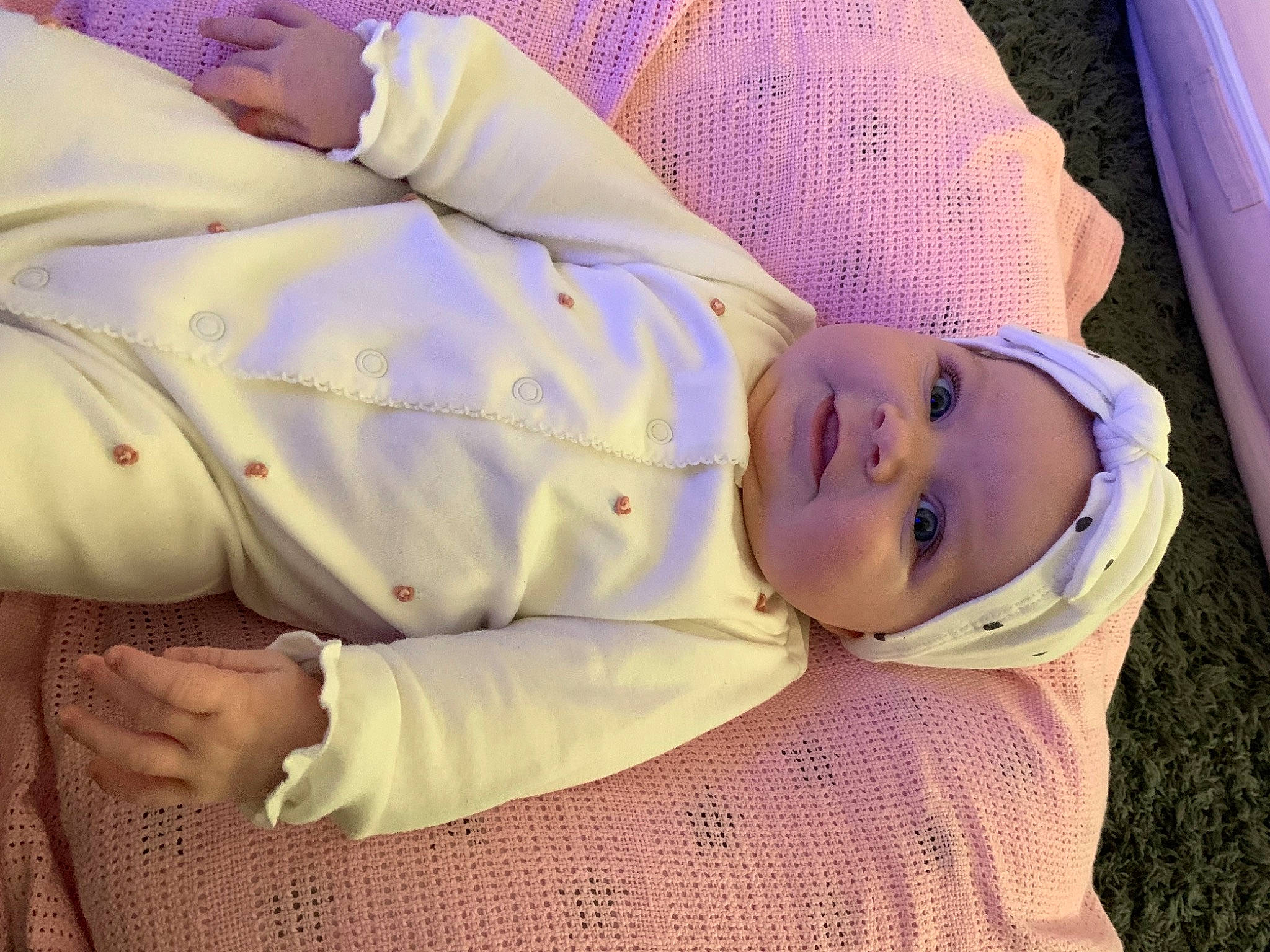 Amelia-grace joined the competition — help win amazing prizes! baby, baby_products, baby_toddler_clothing, cheek, child, comfort, grass, hat, headwear, person, plant, skin, sleep, sleeve, smile, toddler, tree, wood