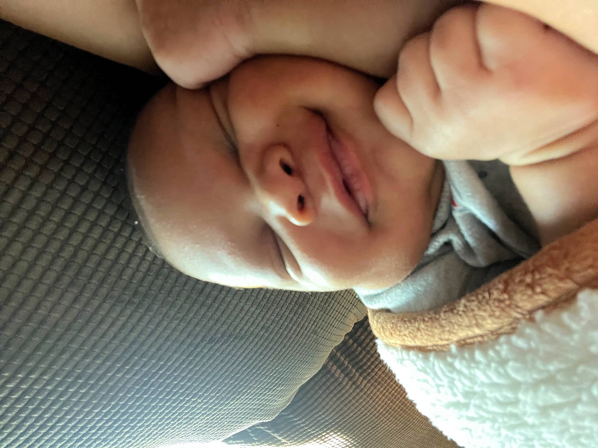 Zayhir is registered to the contest to win money with this photo: baby, baby_toddler_clothing, cheek, child, comfort, elbow, eye, finger, gesture, happy, head, iris, jaw, nose, person, portrait_photography, sleep, smile, thumb, toddler