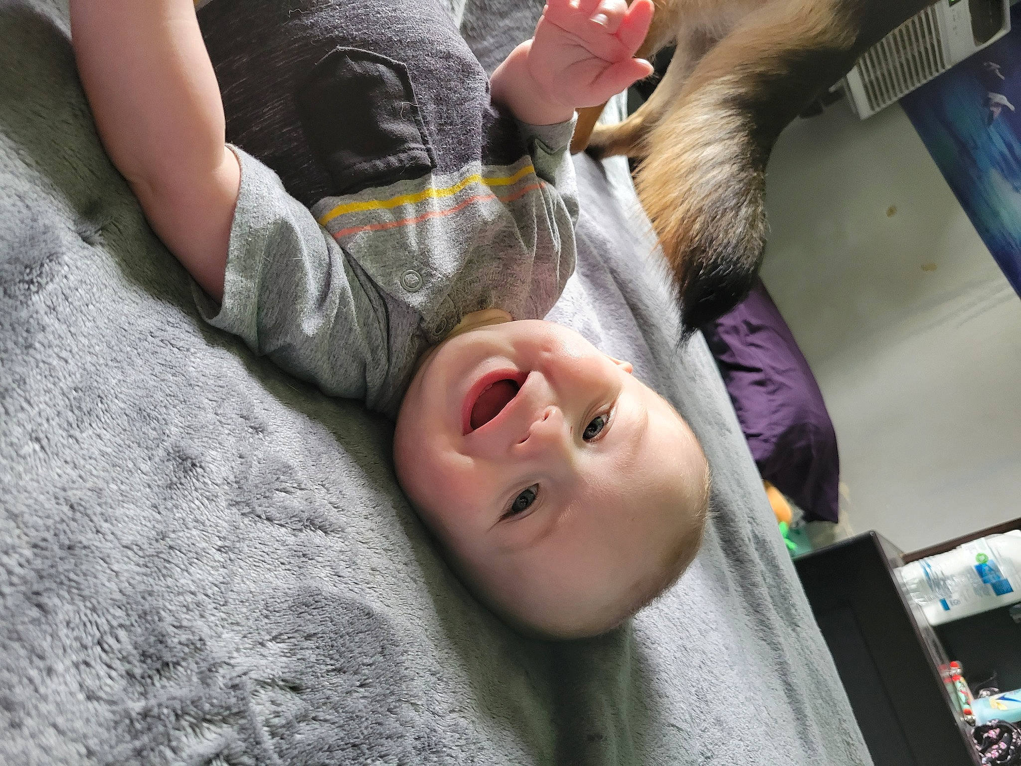 Bruce joined the competition — help win amazing prizes! baby, child, eyelash, eyewear, flesh, foot, fun, fur, gesture, grass, happy, human_leg, nail, nap, person, selfie, sleep, smile, sunglasses, toddler