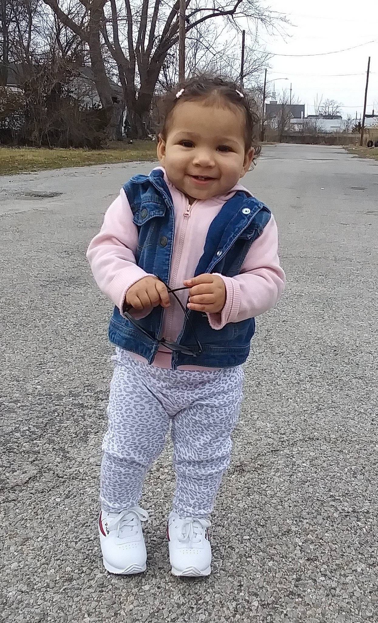 Kennedi joined the competition — help win amazing prizes! asphalt, baby_toddler_clothing, cool, electric_blue, face, finger, fun, gesture, grass, happy, human_body, joy, outerwear, person, plaid, plant, sky, sleeve, smile, thumb