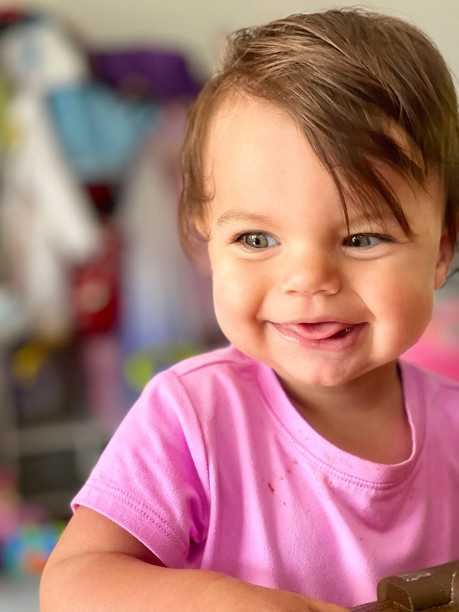 Andie is registered to the contest to win money with this photo: blond, cheek, child, chin, eyebrow, eyelash, fun, happy, joy, leisure, lip, magenta, nose, person, play, room, sitting, skin, smile, summer