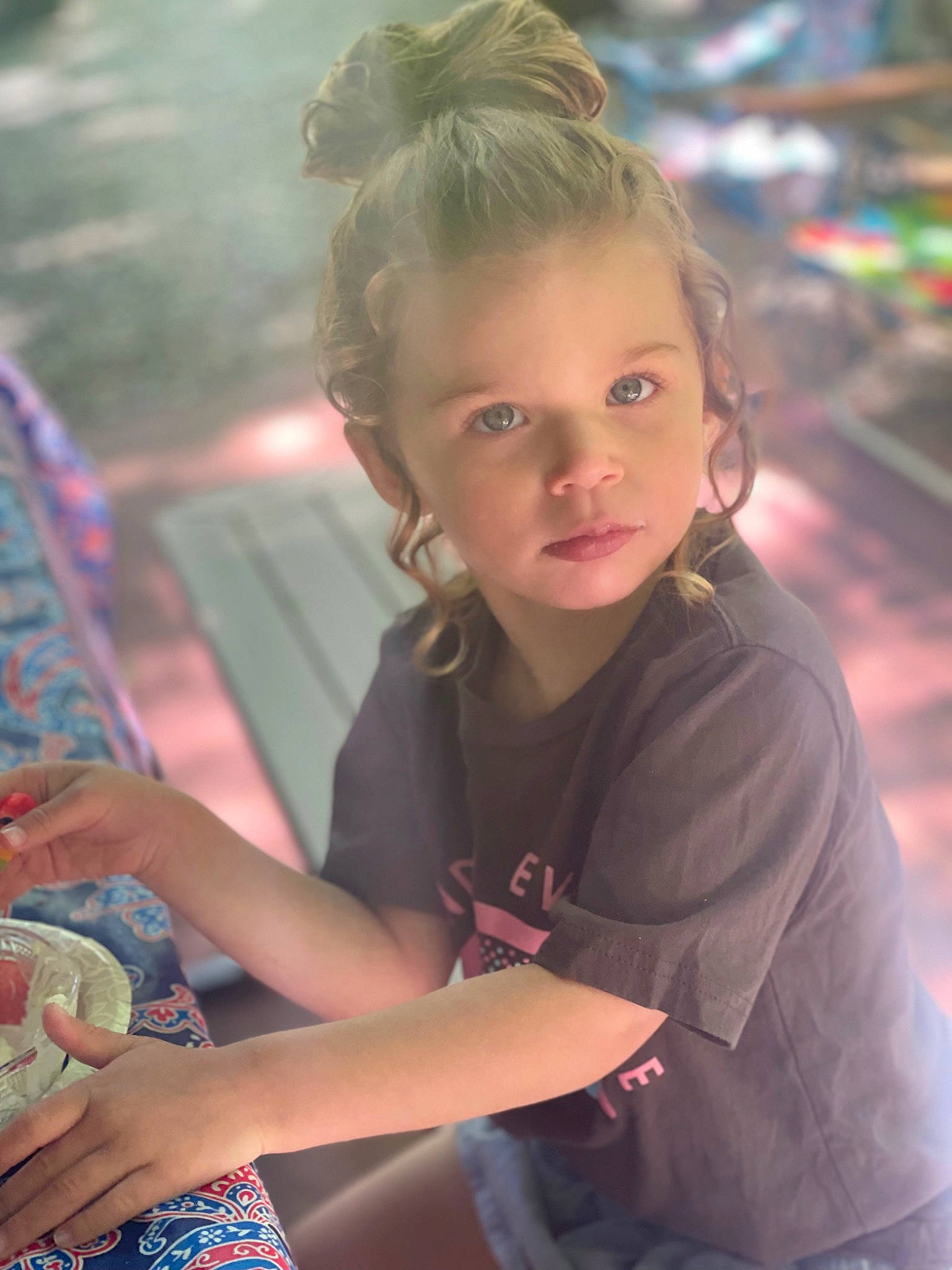 Natalie joined the competition — help win amazing prizes! blond, brown_hair, cool, dress, event, fashion, fun, hair, hand, happy, head, iris, leisure, long_hair, mammal, mouth, person, recreation, skin, t_shirt