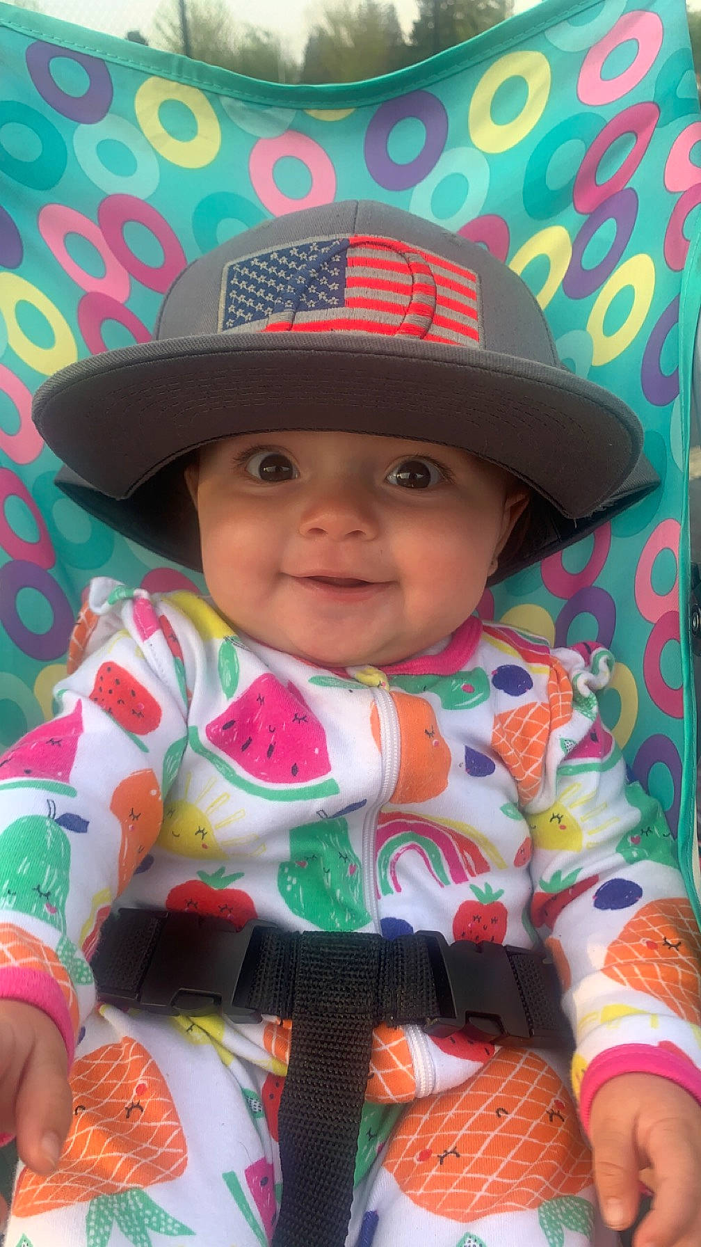 Ximena joined the competition — help win amazing prizes! baby, baby_toddler_clothing, cap, cheek, child, eye, face, fedora, fun, happy, hat, head, headgear, headwear, joy, person, pink, product, skin, smile