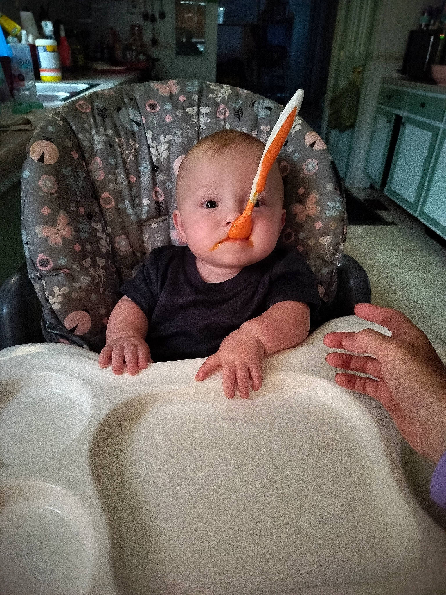 Jordan joined the competition — help win amazing prizes! automotive_design, baby, carmine, chair, child, comfort, desk, flooring, fun, hairstyle, home_appliance, kitchen_appliance, mammal, person, room, sitting, table, textile, thumb, toddler