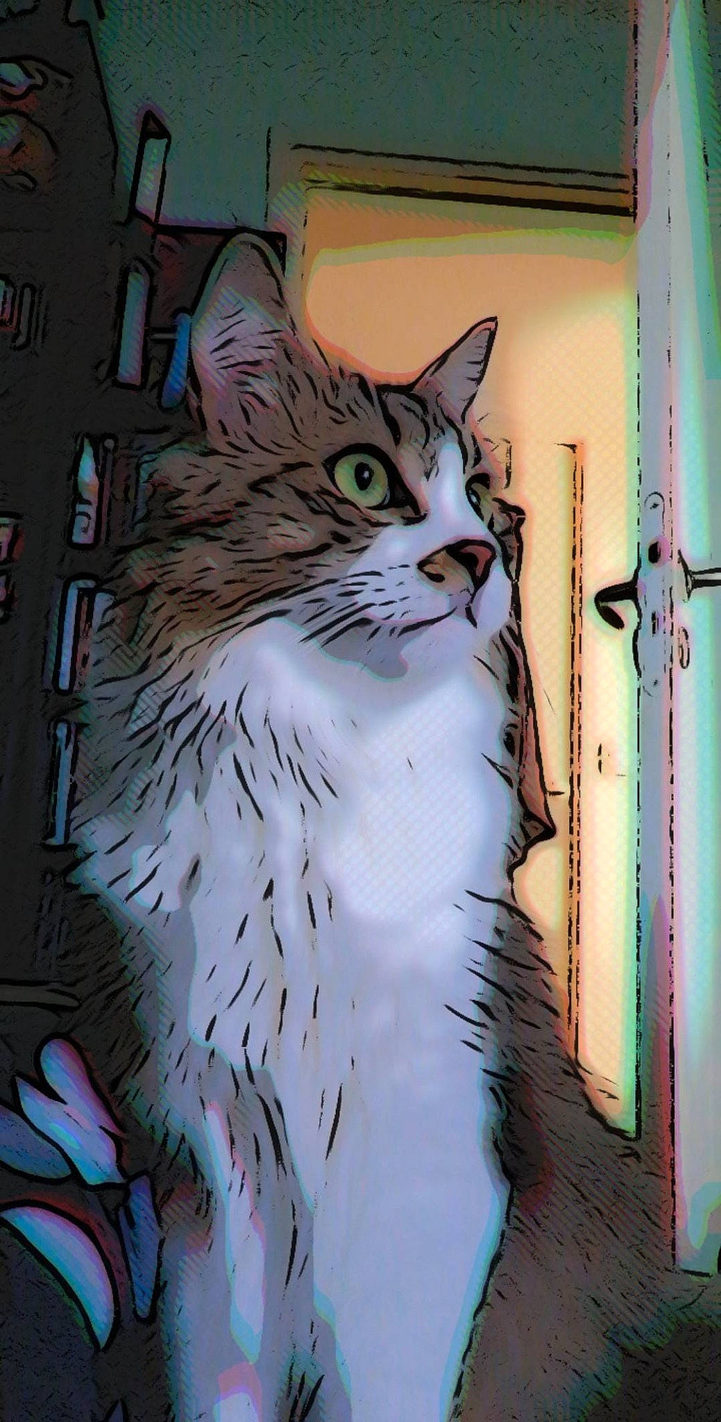 Loki a rejoint le concours — aidez-le/la à gagner de superbes lots ! aegean_cat, art, carnivore, cat, domestic_short_haired_cat, drawing, felidae, illustration, kitten, maine_coon, mural, norwegian_forest_cat, ragamuffin, siberian, small_to_medium_sized_cats, tabby_cat, whiskers, window