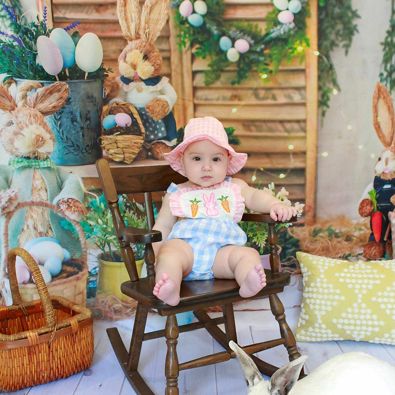 Hazlyn is registered to the contest to win money with this photo: animal, baby, cap, chair, clothing, face, furniture, hat, head, jar, person, photography, plant, planter, portrait, pottedplant, pottery, rabbit, rockingchair, vase