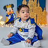 Haisbran joined the competition — help win amazing prizes! baby, child, toddler, costume, prince, blue_clothing, white_clothing, sitting, indoor, toy, face, portrait, cute, decor, castle, mickey_mouse, lights, celebration, birthday, smile