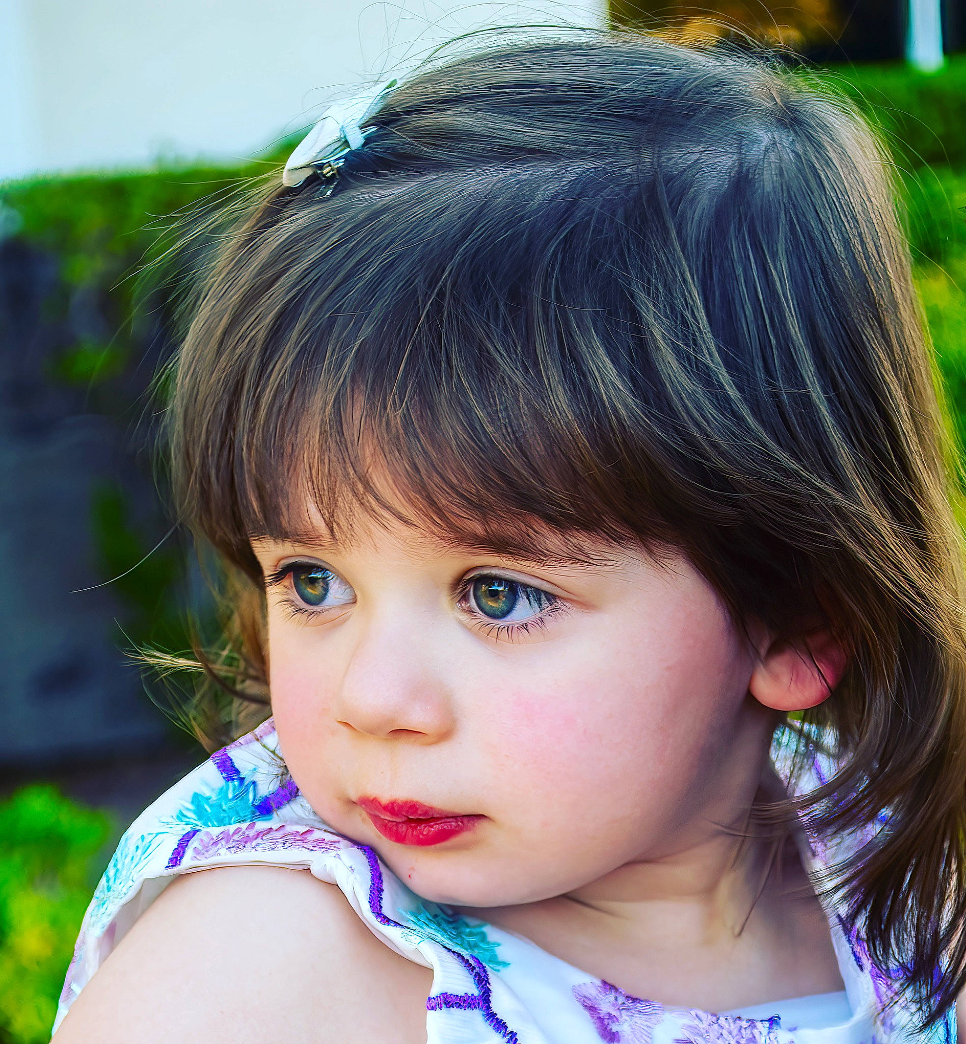 Rayna joined the competition — help win amazing prizes! bangs, black_hair, blue, cheek, chin, eye, eyebrow, eyelash, forehead, grass, hair, happy, head, human, iris, lip, nose, person, photograph, skin