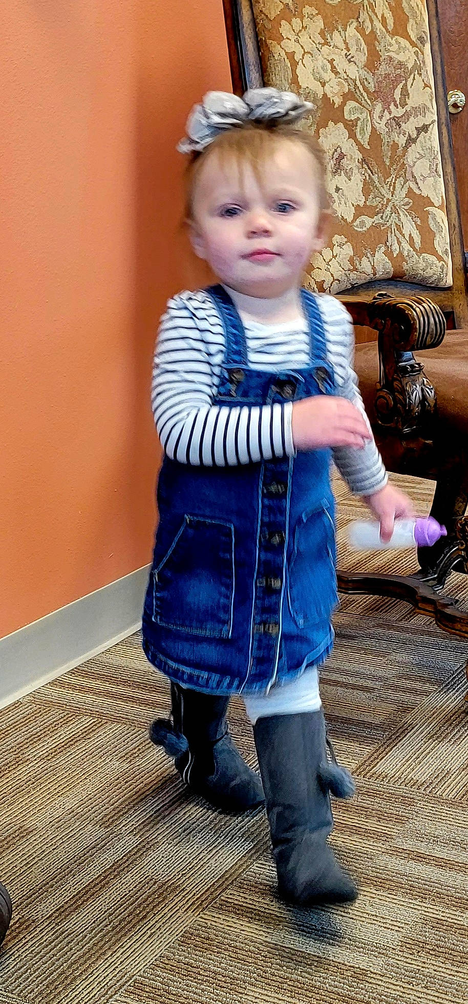 Kehlani joined the competition — help win amazing prizes! baby, baby_toddler_clothing, child, denim, dress, electric_blue, face, fashion_accessory, flooring, fur, iris, pattern, person, plaid, sitting, sleeve, standing, t_shirt, toddler, waist