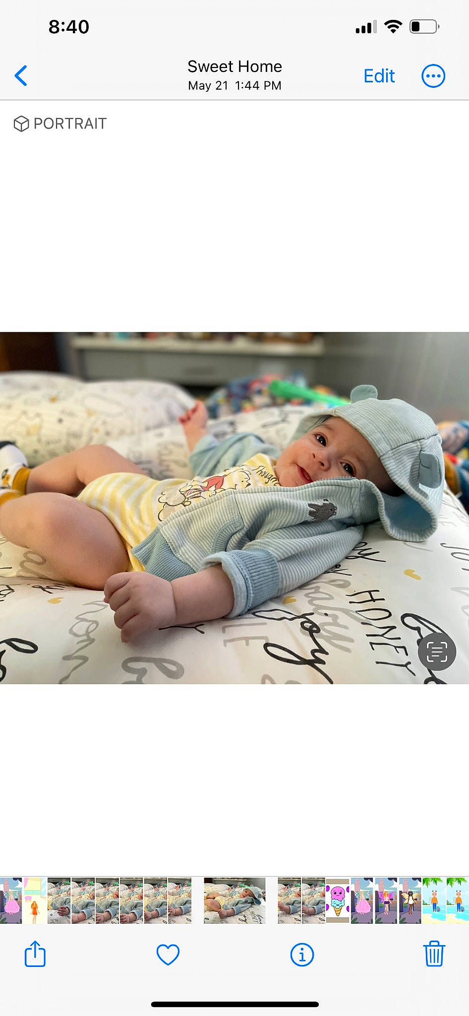 Aston joined the competition — help win amazing prizes! baby, baby_products, baby_sleeping, baby_toddler_clothing, bed, bedding, bedtime, child, comfort, font, happy, headwear, leisure, linens, pattern, person, room, sitting, sleeve, smile