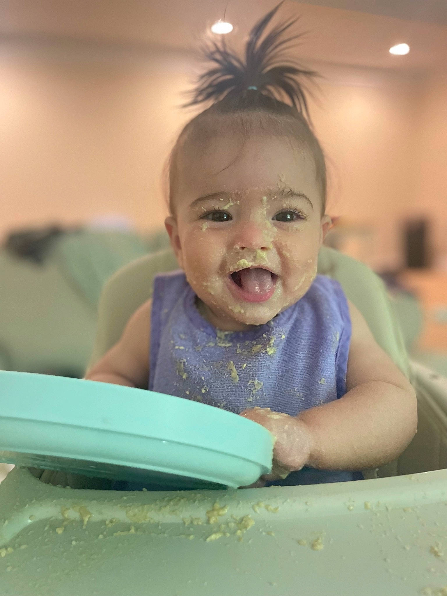 Emmy is registered to the contest to win money with this photo: baby, bathing, cheek, child, eye, eyelash, facial_expression, finger, fun, hair, happy, headpiece, iris, jewellery, leisure, person, room, sitting, skin, smile