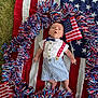 Weston joined the competition — help win amazing prizes! baby, infant, american_flag, flag, tinsel, red_white_blue, patriotic, grass, bow_tie, suspenders, shorts, celebration, holiday, outdoor, cute, child, person, festive, lying_down, summer
