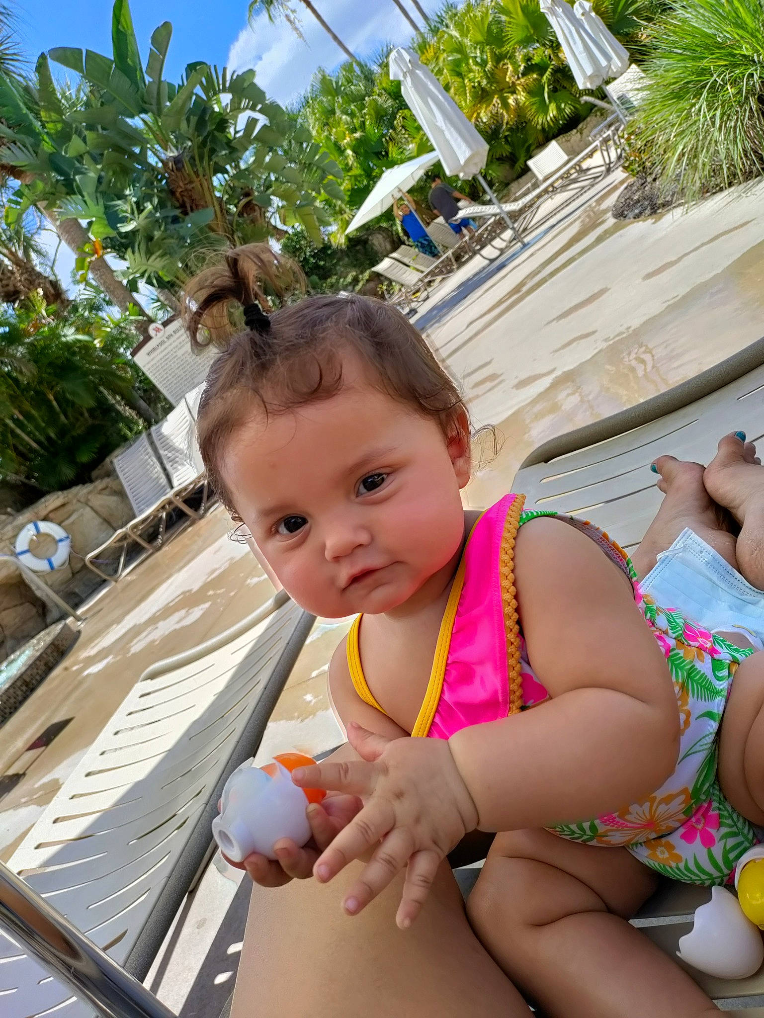 Mariella is registered to the contest to win money with this photo: baby, brassiere, child, finger, fun, happy, leisure, person, photograph, plant, recreation, skin, sky, summer, swimwear, thigh, toddler, travel, tree, trunk