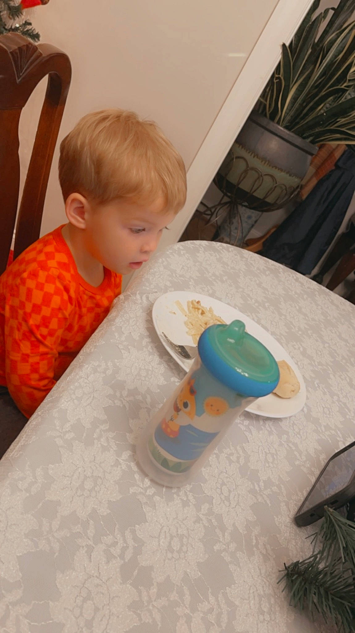 Logan joined the competition — help win amazing prizes! baby, chair, child, comfort, drinkware, flooring, hardwood, person, plant, plastic, plate, play, room, serveware, sitting, spoon, t_shirt, table, tableware, toddler