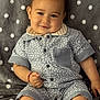 Raiden joined the competition — help win amazing prizes! baby, child, smiling, sitting, blanket, polka_dot, clothing, foot, hand, face, cute, indoors, portrait, infant, cozy, apparel, pattern, happy, person, red_bracelet