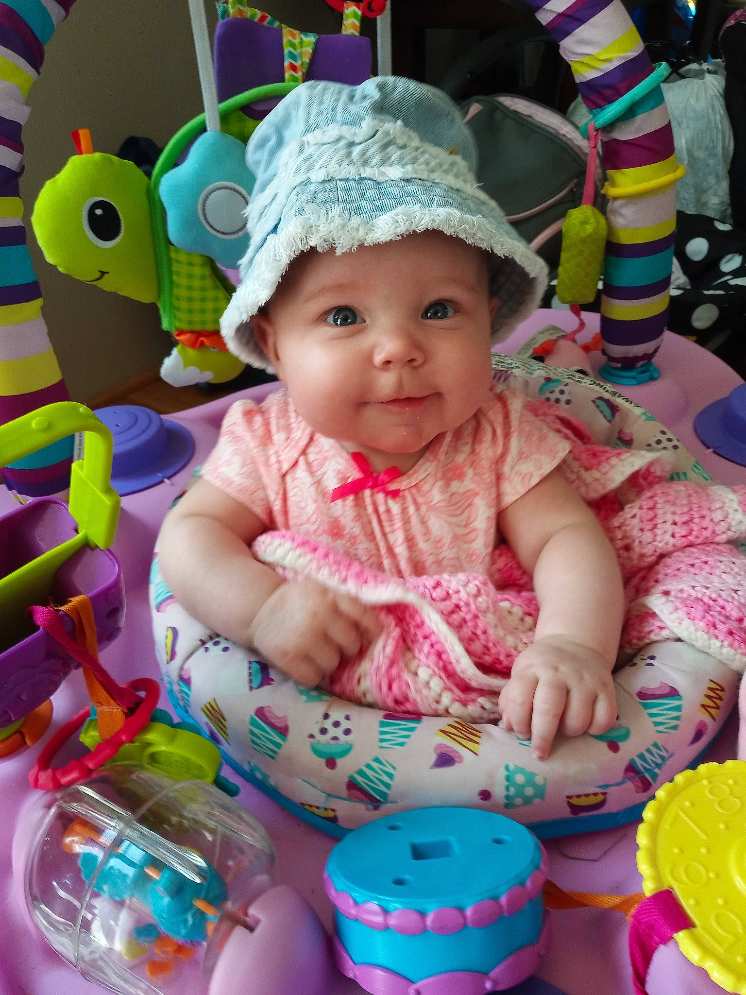 Alayna joined the competition — help win amazing prizes! baby, baby_toys, child, fun, headgear, headwear, party, party_supply, person, play, skin, smile, toddler, toy