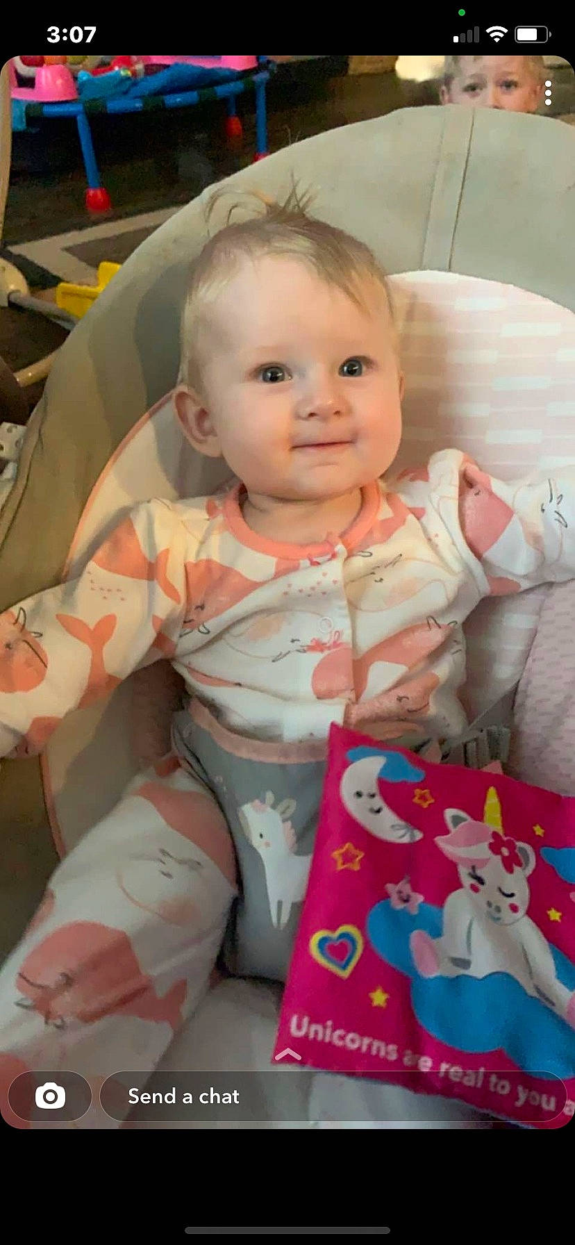 Zaya is registered to the contest to win money with this photo: baby, baby_products, baby_toddler_clothing, cheek, child, comfort, dress, eye, happy, iris, linens, mammal, person, pink, product, skin, sleeve, smile, textile, toddler