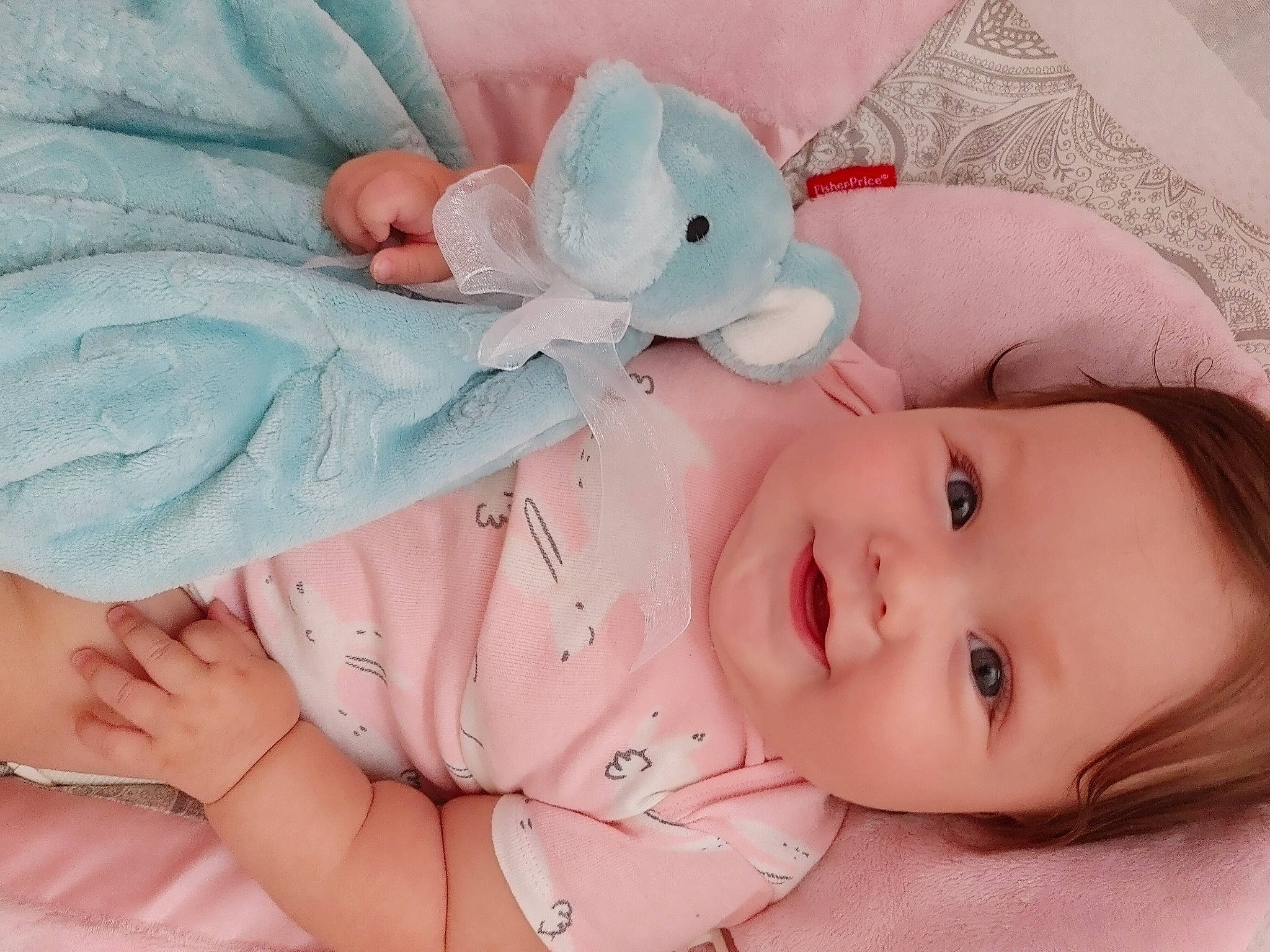 Faith joined the competition — help win amazing prizes! baby, baby_products, baby_toddler_clothing, cheek, child, eyelash, fashion_accessory, finger, hair_accessory, hand, happy, hat, headband, joy, nail, pattern, person, pink, skin, textile