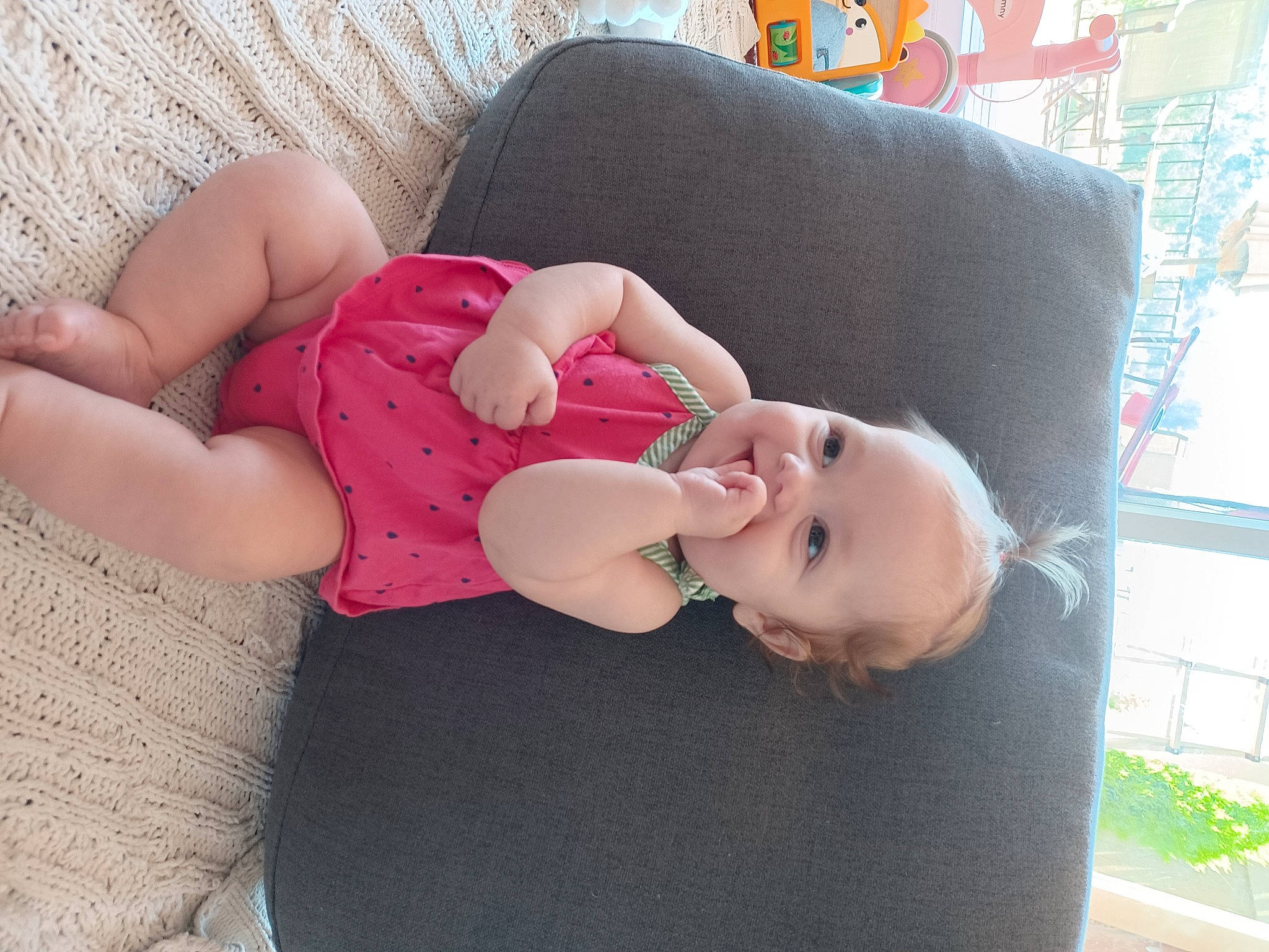 Bentlee is registered to the contest to win money with this photo: baby, baby_toddler_clothing, cheek, child, comfort, eye, face, finger, head, headgear, human_body, leg, lip, mouth, person, pink, plant, skin, sleeve, thigh