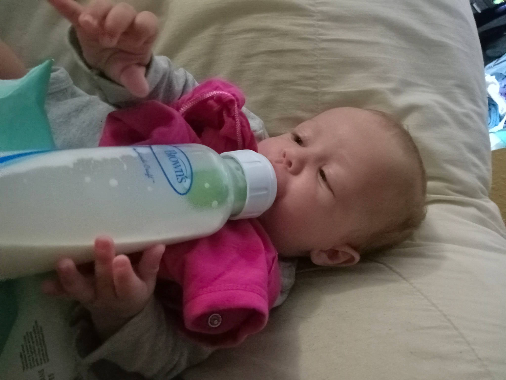 Mckenzie joined the competition — help win amazing prizes! baby, baby_bottle, baby_products, baby_toddler_clothing, bottle, child, comfort, drink, drinking, drinkware, face, hand, infant_formula, milk, person, plant_milk, plastic_bottle, product, skin, toddler