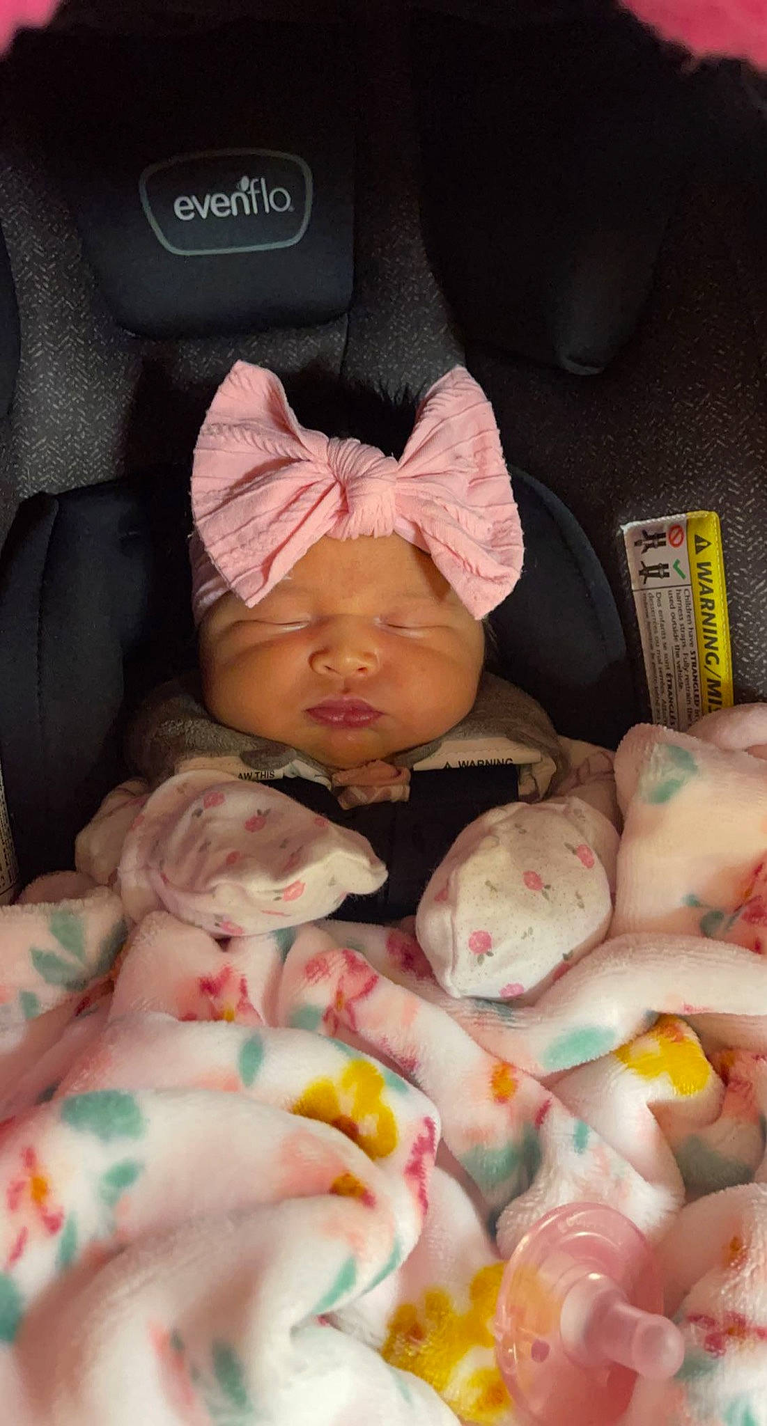 Daphne is registered to the contest to win money with this photo: auto_part, baby, baby_products, bedding, bedtime, car_seat, child, comfort, family_car, headwear, linens, nail, nap, person, pink, room, skin, sleep, thumb, toddler