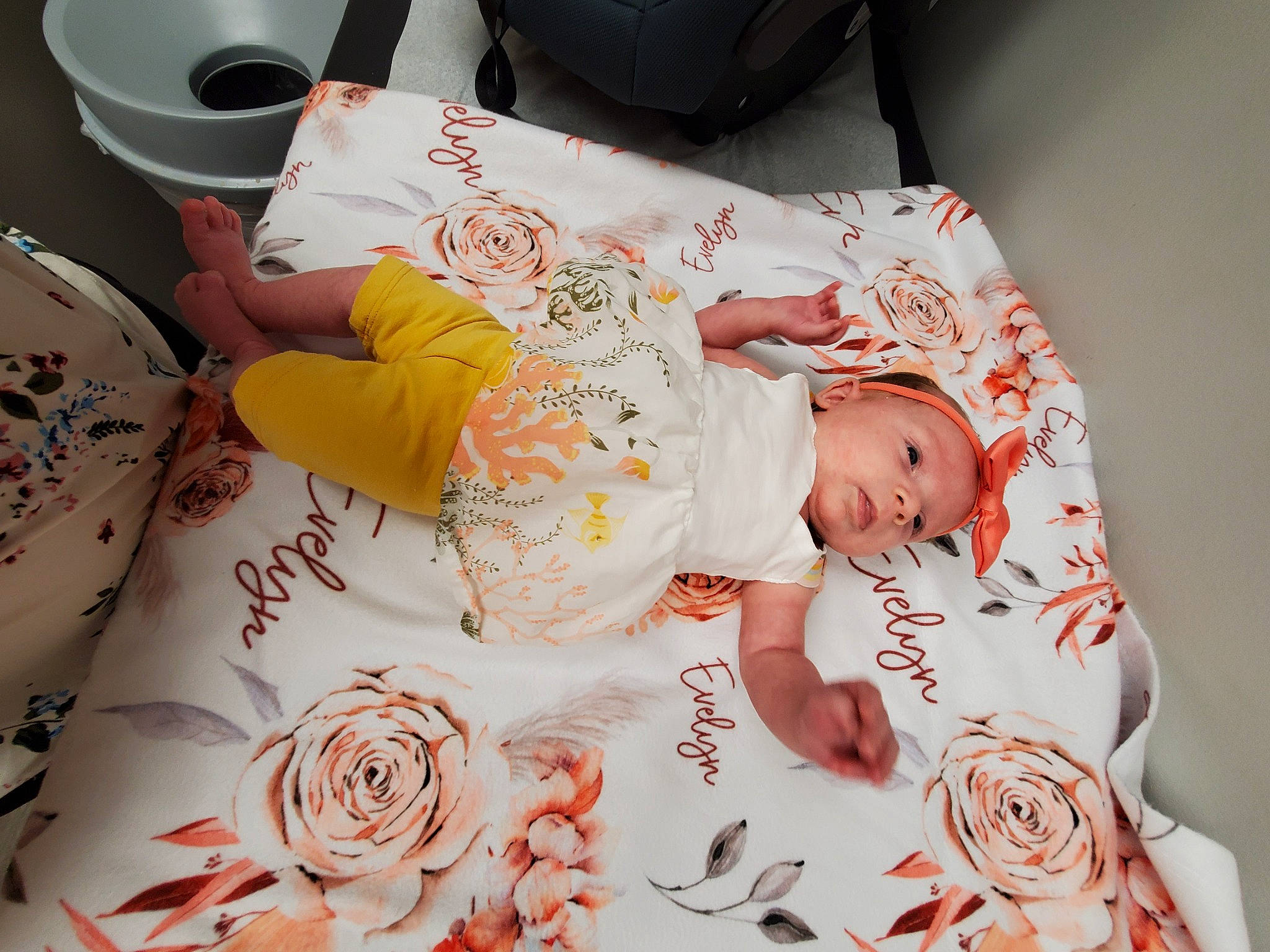 Eevee is registered to the contest to win money with this photo: baby, baby_products, baby_toddler_clothing, child, comfort, flower, happy, headwear, hybrid_tea_rose, linens, pattern, peach, person, petal, pink, room, rose, rose_family, rose_order, tableware