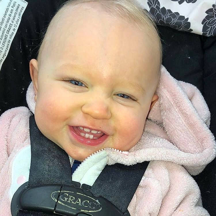 Alison is registered to the contest to win money with this photo: baby, baby_in_car_seat, beauty, cheek, child, chin, ear, eye, eyebrow, face, facial_expression, forehead, happy, head, lip, mouth, nose, person, skin, smile