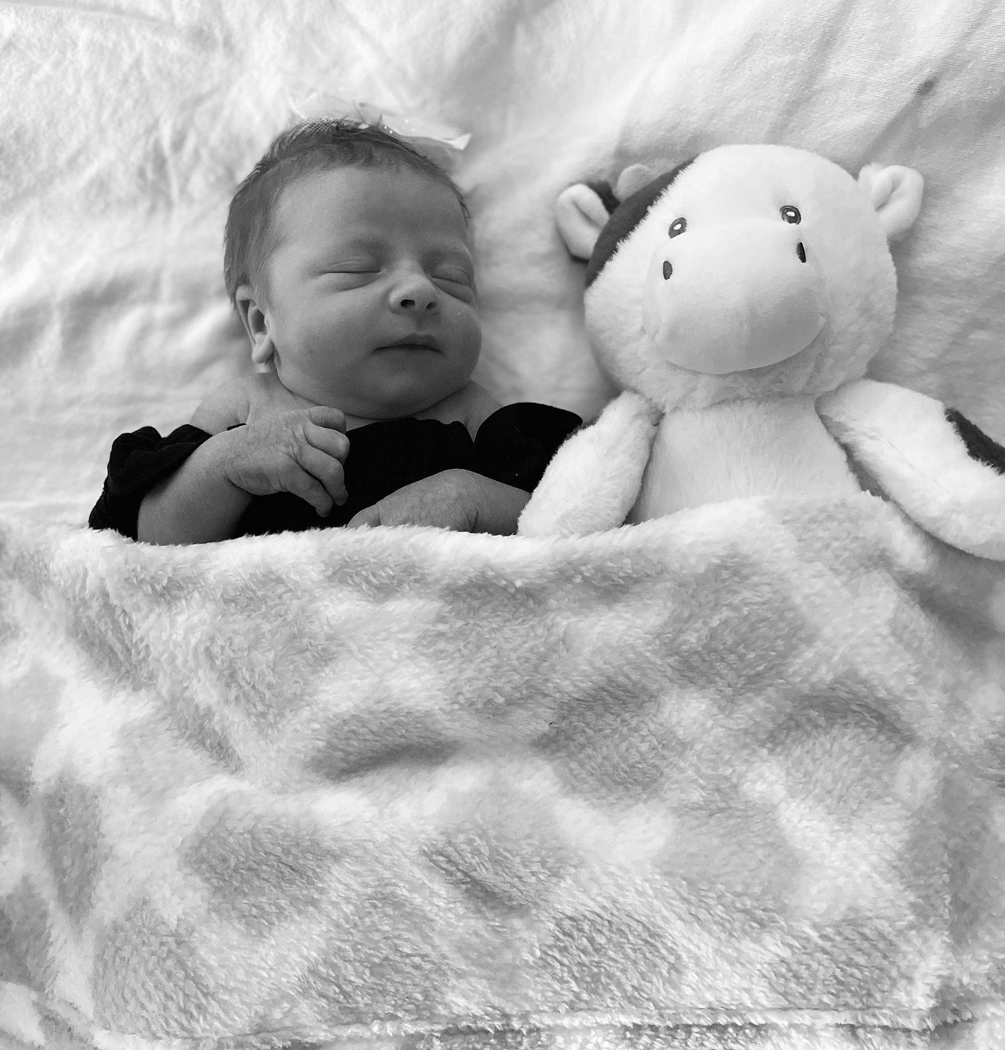 A'Mariana is registered to the contest to win money with this photo: baby, bedding, bedtime, child, cloud, comfort, fur, gesture, happy, interaction, linens, monochrome, monochrome_photography, people_in_nature, person, skin, stuffed_toy, teddy_bear, textile, toddler