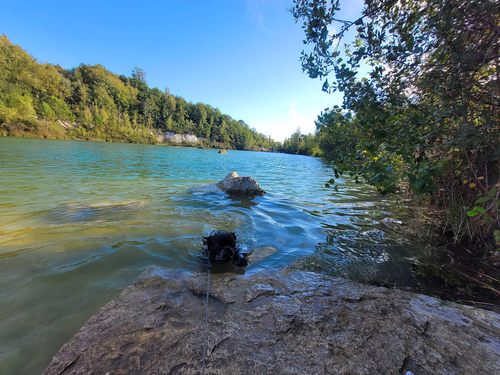 Bart participe au concours pour gagner de l'argent avec cette photo : bank, boats_and_boating_equipment_and_supplies, fluvial_landforms_of_streams, geological_phenomenon, lake, landscape, leisure, mountain_river, natural_landscape, plant, recreation, riparian_zone, sky, stream, tree, water, water_resources, watercourse, watercraft, waterway