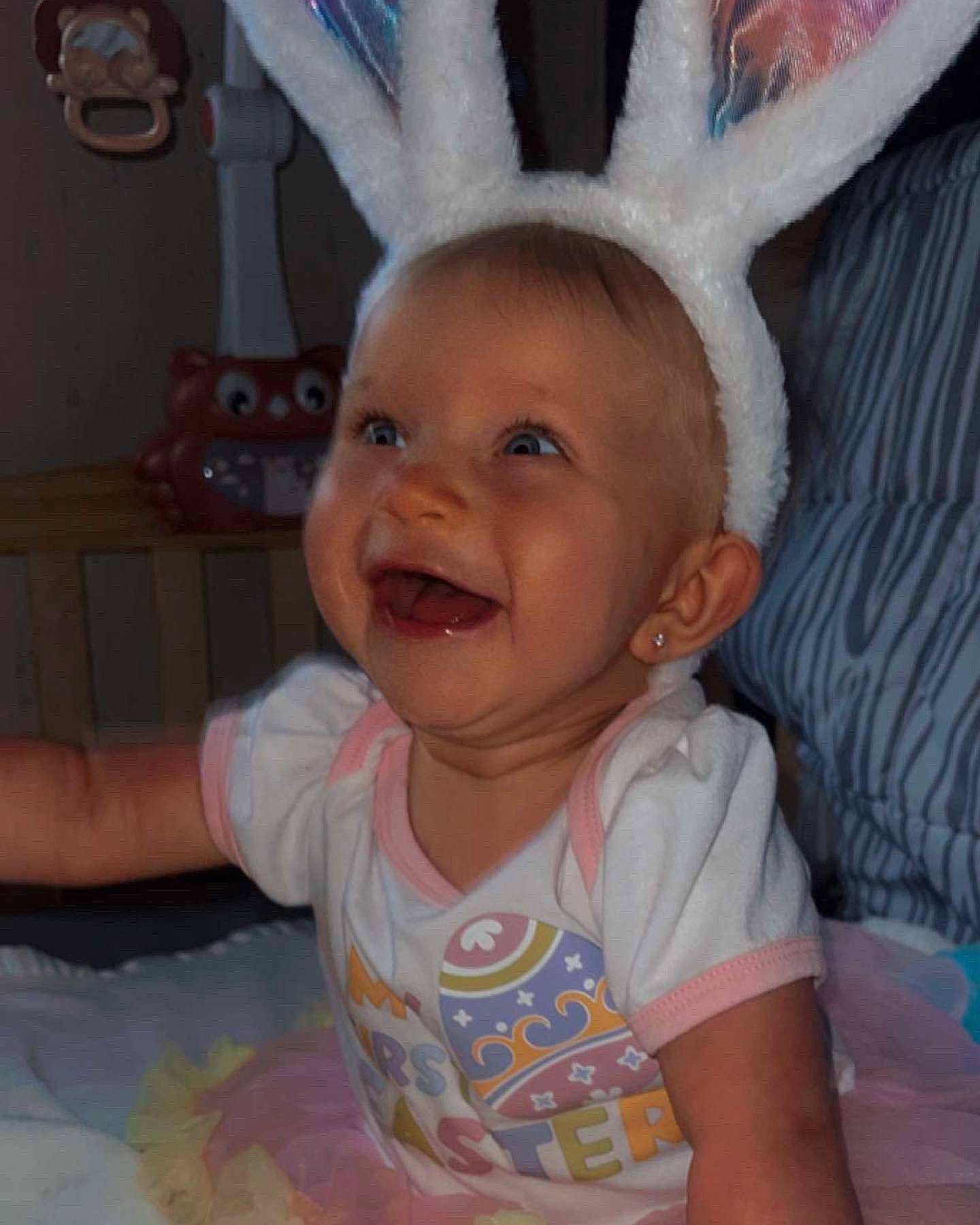 Davina joined the competition — help win amazing prizes! baby, baby_toddler_clothing, cheek, costume_hat, ear, eyebrow, finger, fun, gesture, happy, iris, nose, organ, person, pink, product, skin, sleeve, smile, toddler