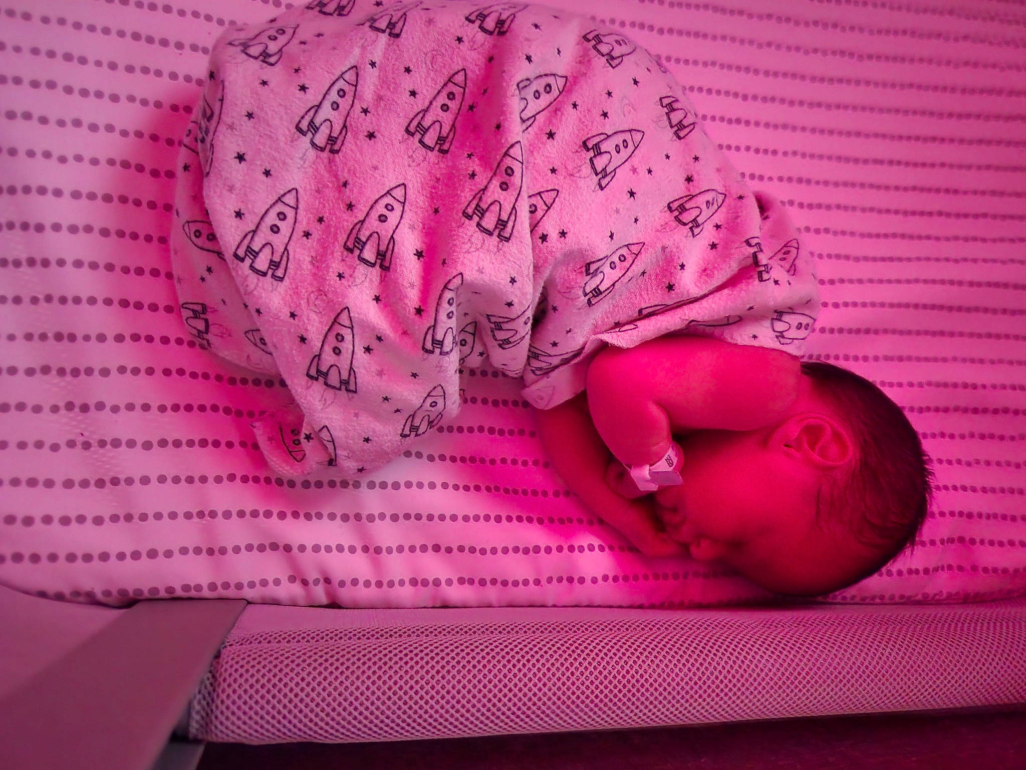 Levi joined the competition — help win amazing prizes! arm, baby, baby_products, baby_sleeping, baby_toddler_clothing, bedding, child, comfort, finger, hand, linens, magenta, mammal, pattern, person, pink, purple, skin, sleeve, toddler