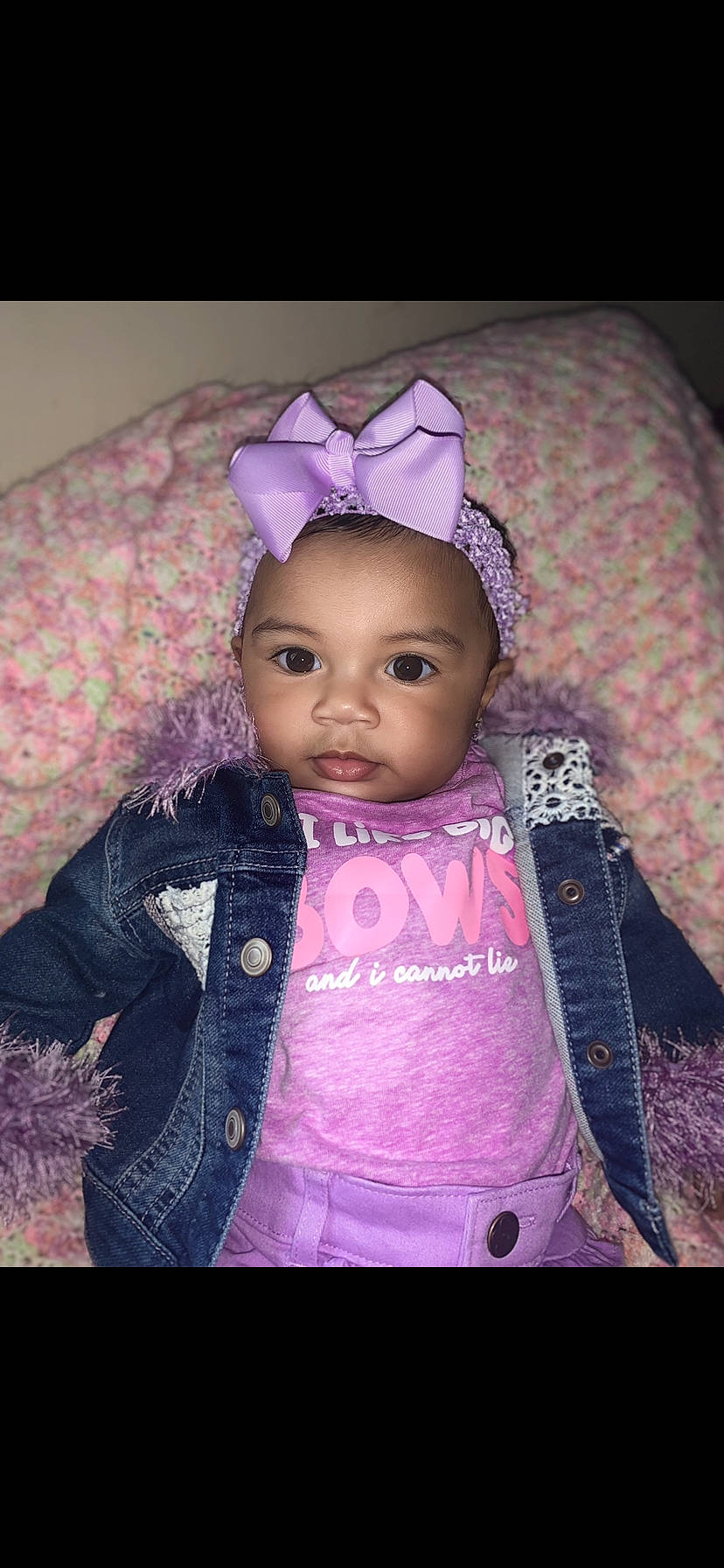 Kenzley joined the competition — help win amazing prizes! baby, cheek, child, ear, eye, face, forehead, hair_accessory, head, headgear, headpiece, iris, lip, person, pink, purple, skin, smile, toddler, violet