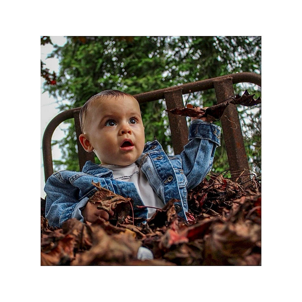 Marlon a rejoint le concours — aidez-le/la à gagner de superbes lots ! baby, baby_products, denim, eye, fun, grass, happy, jacket, leisure, people_in_nature, person, photo_caption, plaid, plant, sitting, sleeve, smile, surprise, t_shirt, toddler
