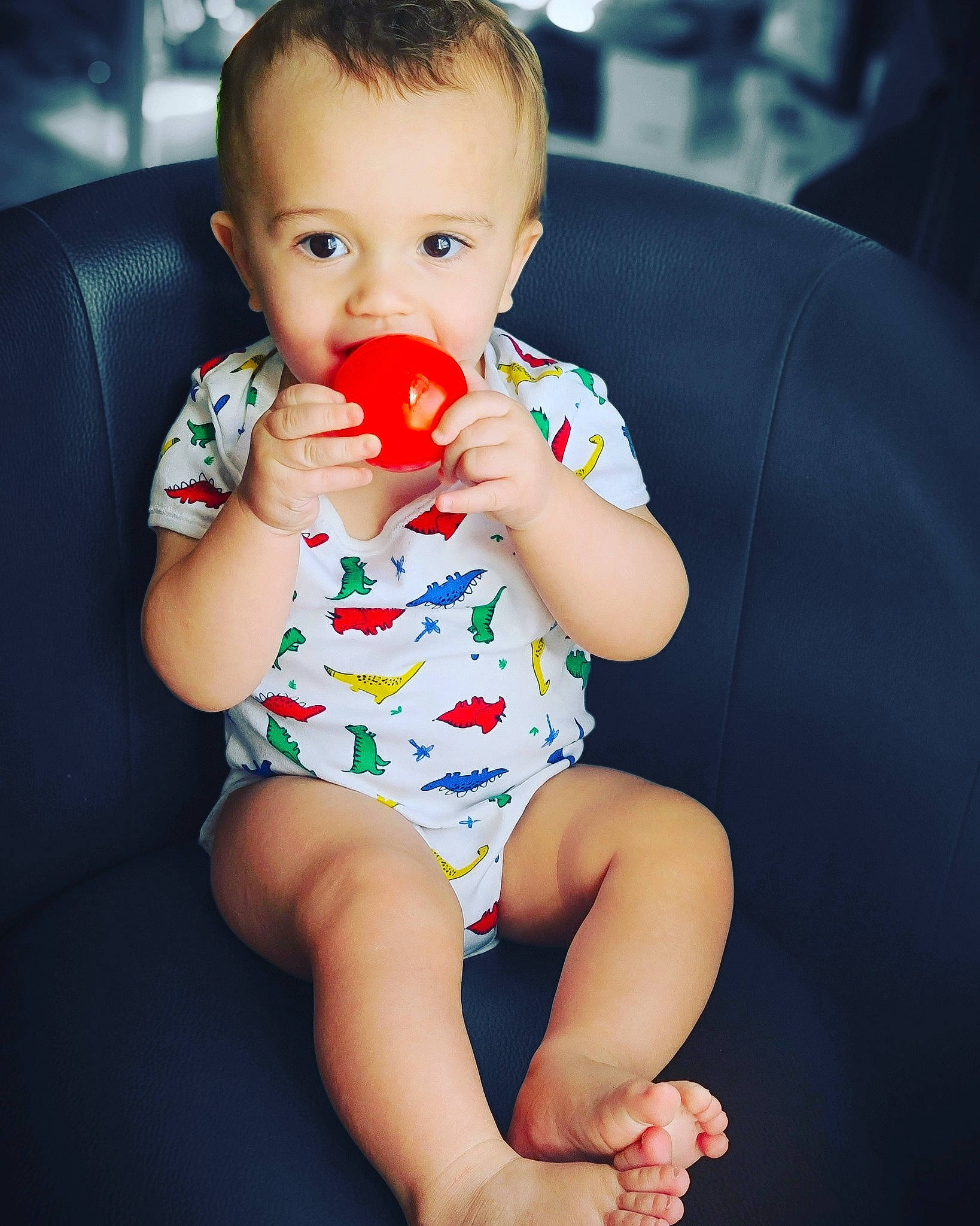 Jerome is registered to the contest to win money with this photo: baby, baby_products, cheek, child, eating, eye, finger, food, leg, nose, person, play, product, sitting, skin, toddler, vacation