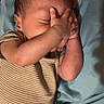 baby, infant, person, face, hand, clothing, striped, resting, closeup, cuddle, comfort, sleeping, skin, young, human, portrait, casual, indoor, toddler, holding