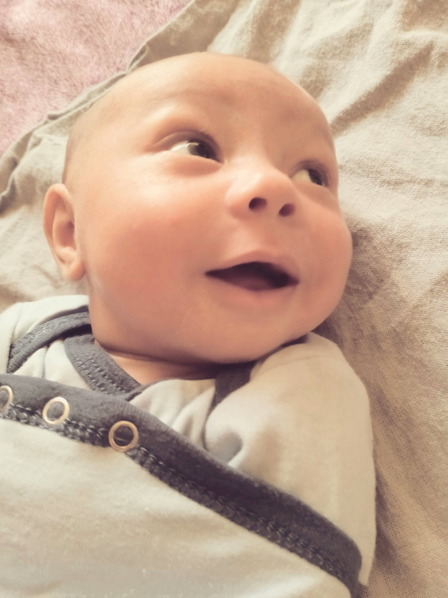 Benton joined the competition — help win amazing prizes! baby, baby_laughing, baby_making_funny_faces, cheek, child, chin, eye, face, facial_expression, forehead, head, headwear, lip, mouth, nose, person, skin, smile, toddler
