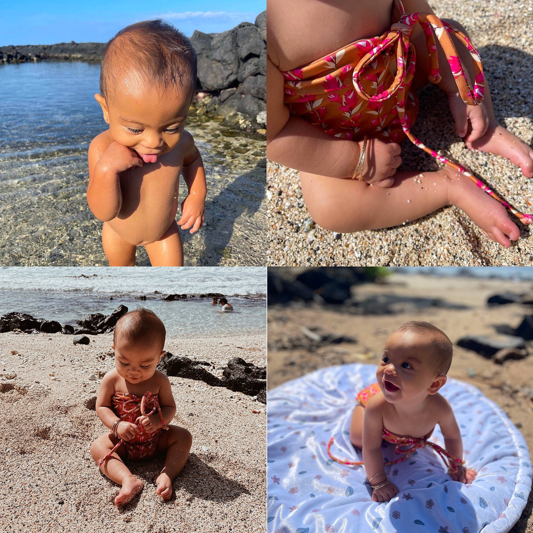 Kaia joined the competition — help win amazing prizes! baby, beach, black, blue, child, clothing, face, facial_expression, fun, hairstyle, happy, human, muscle, people, people_in_nature, people_on_beach, person, photograph, summer, toddler
