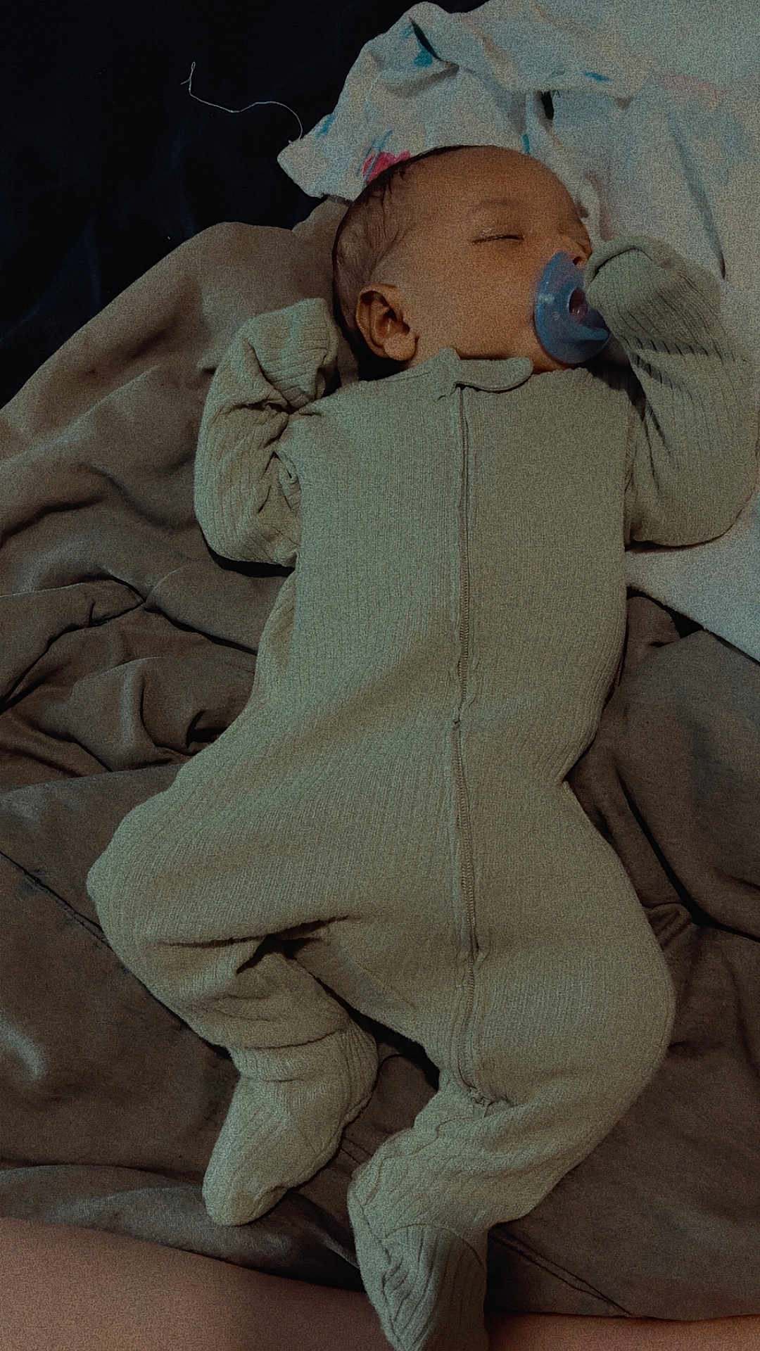 Kaizen joined the competition — help win amazing prizes! baby, sleeping, pacifier, blanket, knitwear, infant, cozy, soft_texture, bed, child, newborn, comfort, peaceful, face, footed_pajamas, rest, warm, indoors, person, sleep