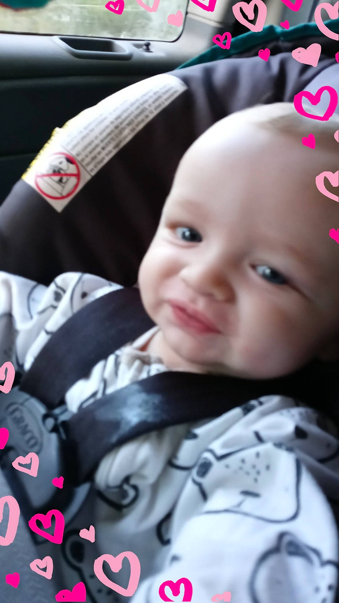 Cullen is registered to the contest to win money with this photo: baby, baby_carriage, baby_products, baby_toddler_clothing, cheek, child, chin, eyebrow, flash_photography, fun, happy, iris, lip, nose, person, pink, skin, smile, snapshot, textile