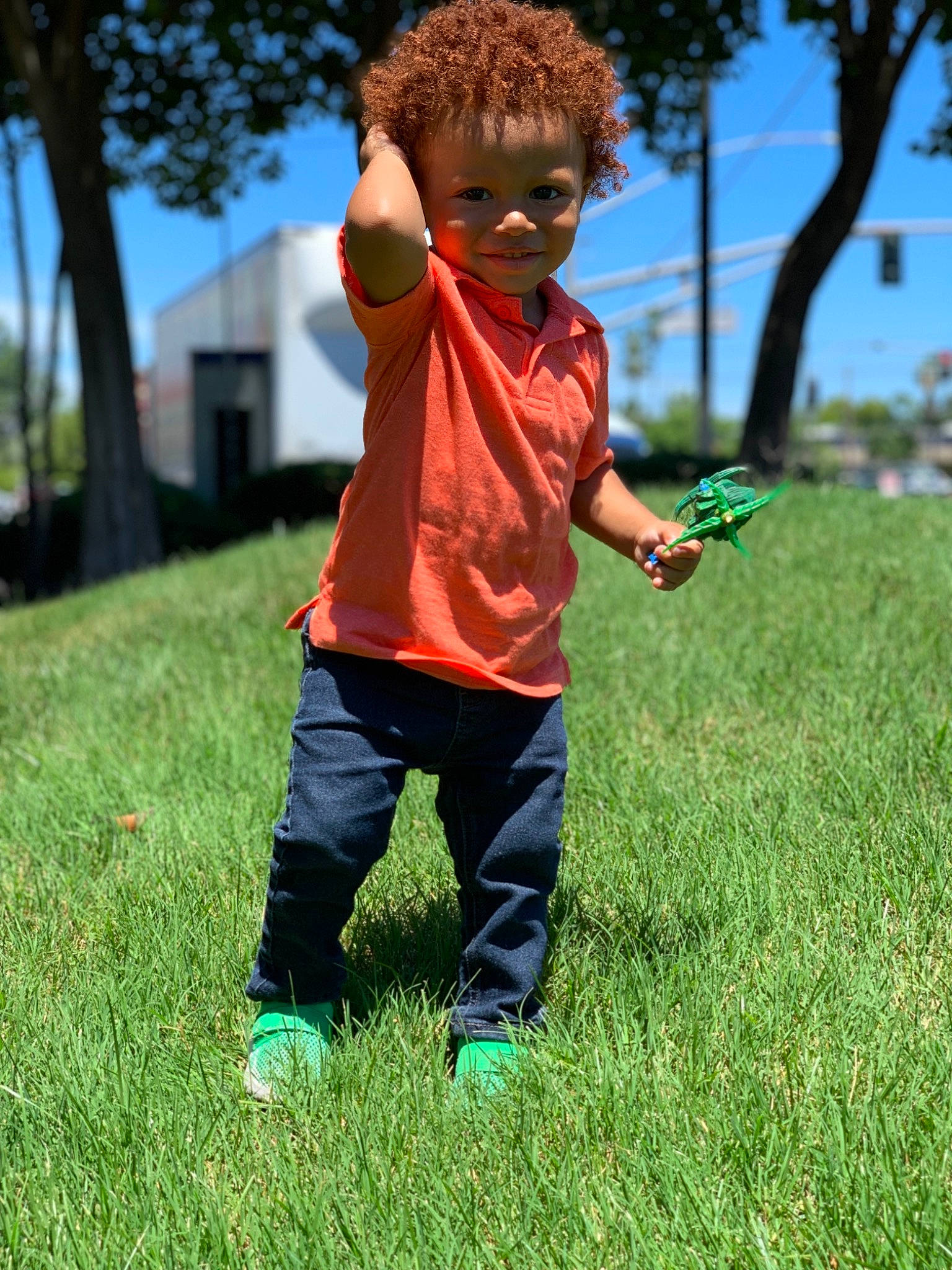 Naim joined the competition — help win amazing prizes! child, fun, grass, grassland, green, happy, jumping, lawn, male, meadow, people_in_nature, person, photography, plant, play, summer, toddler, tree, vacation