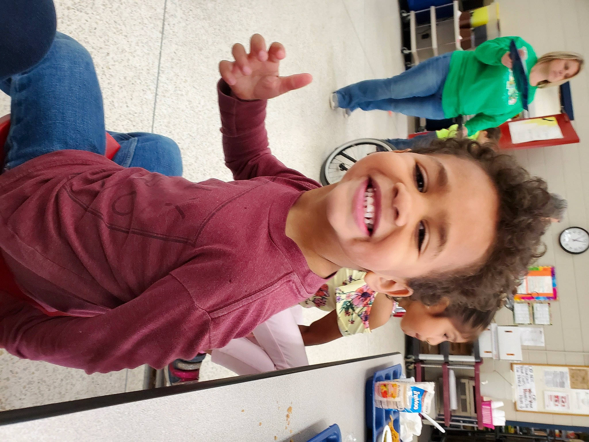 Carter is registered to the contest to win money with this photo: arm, child, cool, ear, facial_expression, finger, forehead, gesture, hand, happy, jacket, joy, laugh, mouth, person, photography, play, room, selfie, smile