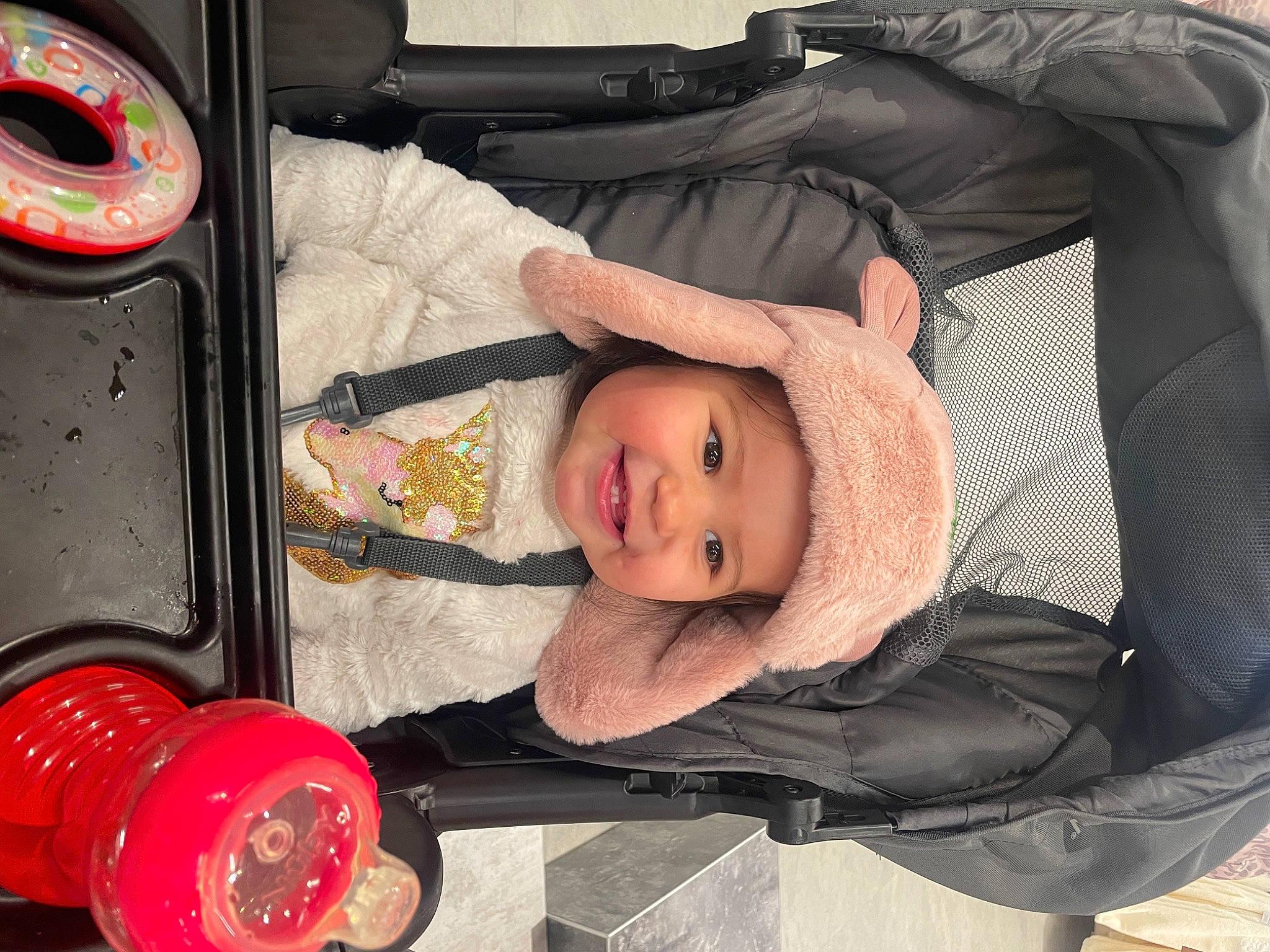Brielle joined the competition — help win amazing prizes! auto_part, automotive_design, automotive_lighting, automotive_tire, baby, baby_carriage, baby_products, baby_toddler_clothing, car_seat, child, comfort, headwear, joy, motor_vehicle, person, product, smile, tire, toddler, toy