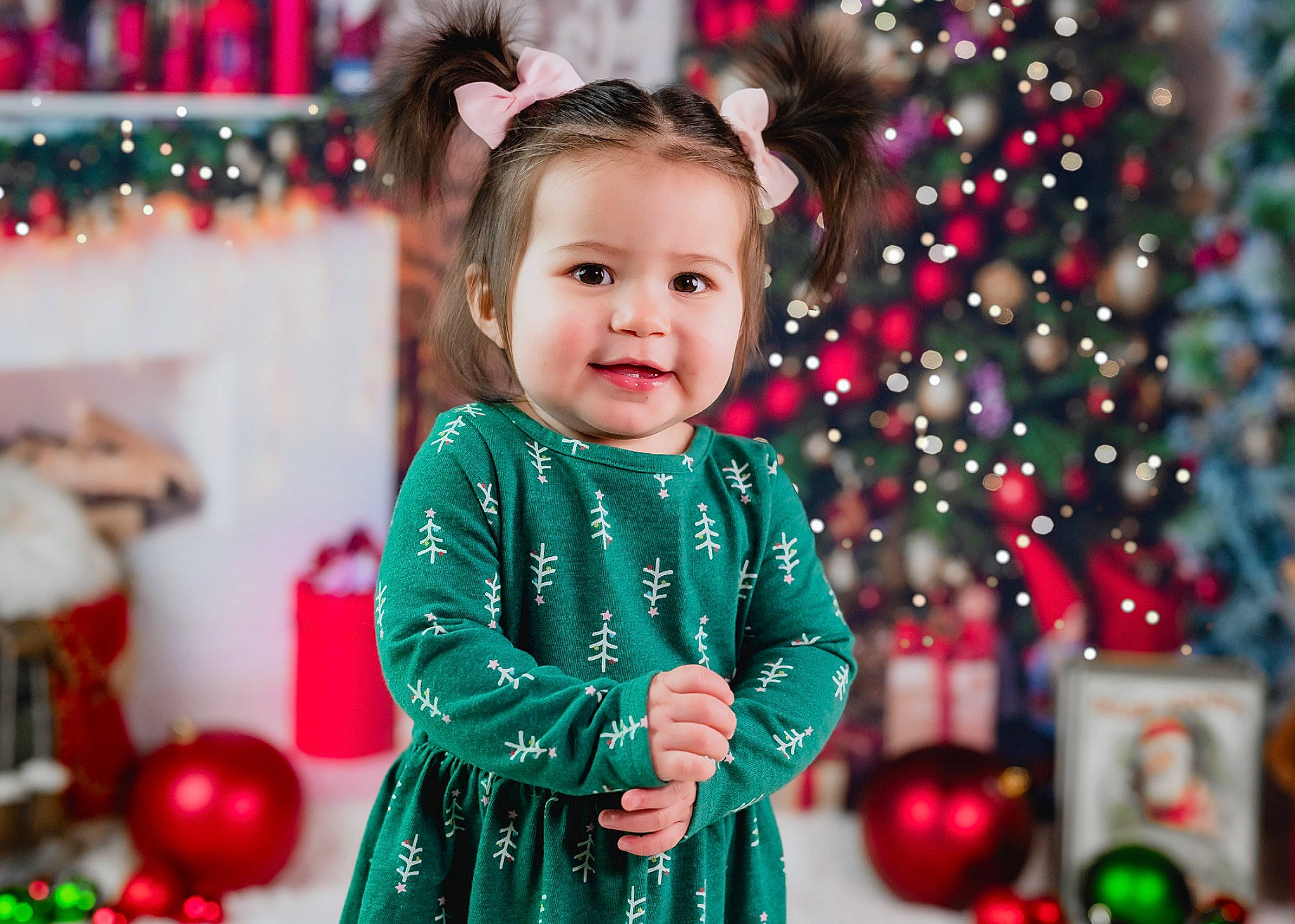 Brielle joined the competition — help win amazing prizes! beauty, child, christmas_decoration, christmas_ornament, christmas_tree, decoration, event, fun, happy, holiday, holiday_ornament, joy, lighting, ornament, person, photograph, red, sleeve, smile, snapshot