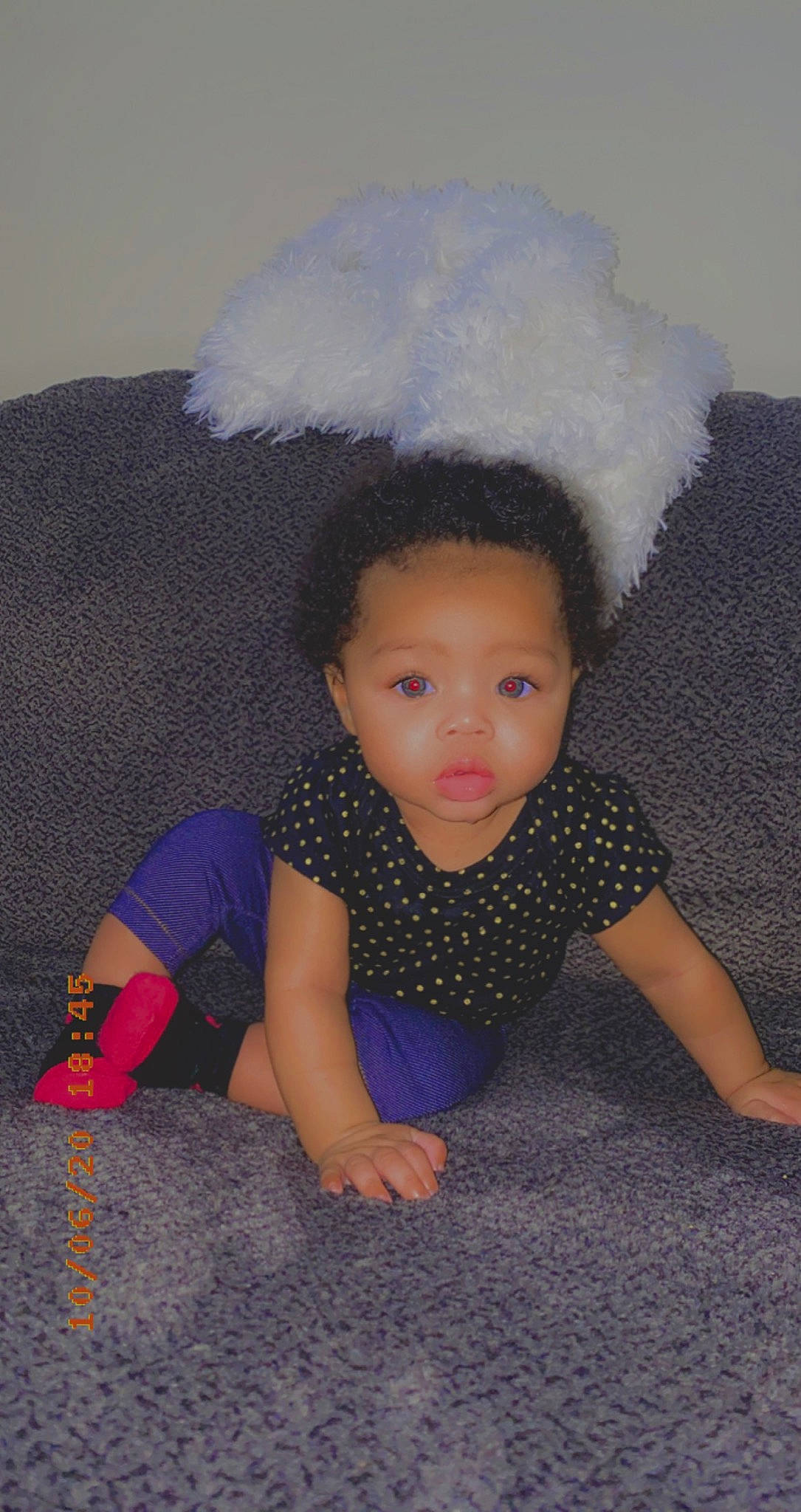 Kinsley is registered to the contest to win money with this photo: baby, baby_toddler_clothing, child, floor, flooring, person, toddler