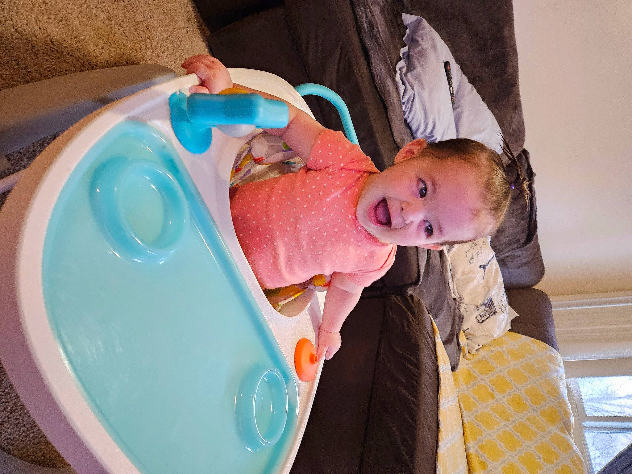 Tracy joined the competition — help win amazing prizes! baby, baby_products, baby_toddler_clothing, bathing, child, comfort, dishware, event, fun, happy, hat, leisure, person, pink, plate, room, smile, sunglasses, tableware, toddler