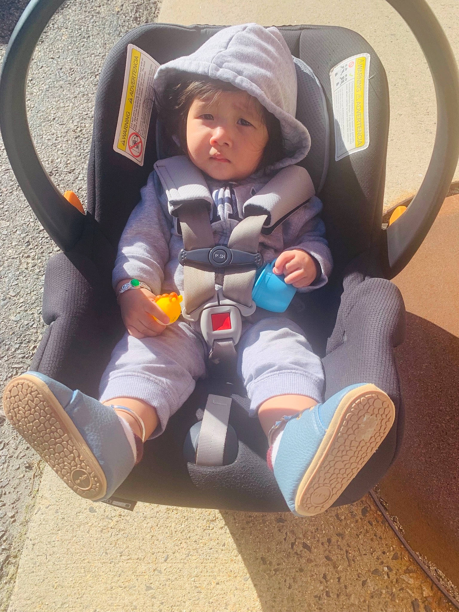 Eva joined the competition — help win amazing prizes! auto_part, baby, baby_carriage, baby_products, baby_toddler_clothing, car_seat, carmine, child, comfort, electric_blue, fun, headwear, lap, leg, leisure, person, recreation, sitting, thigh, toddler