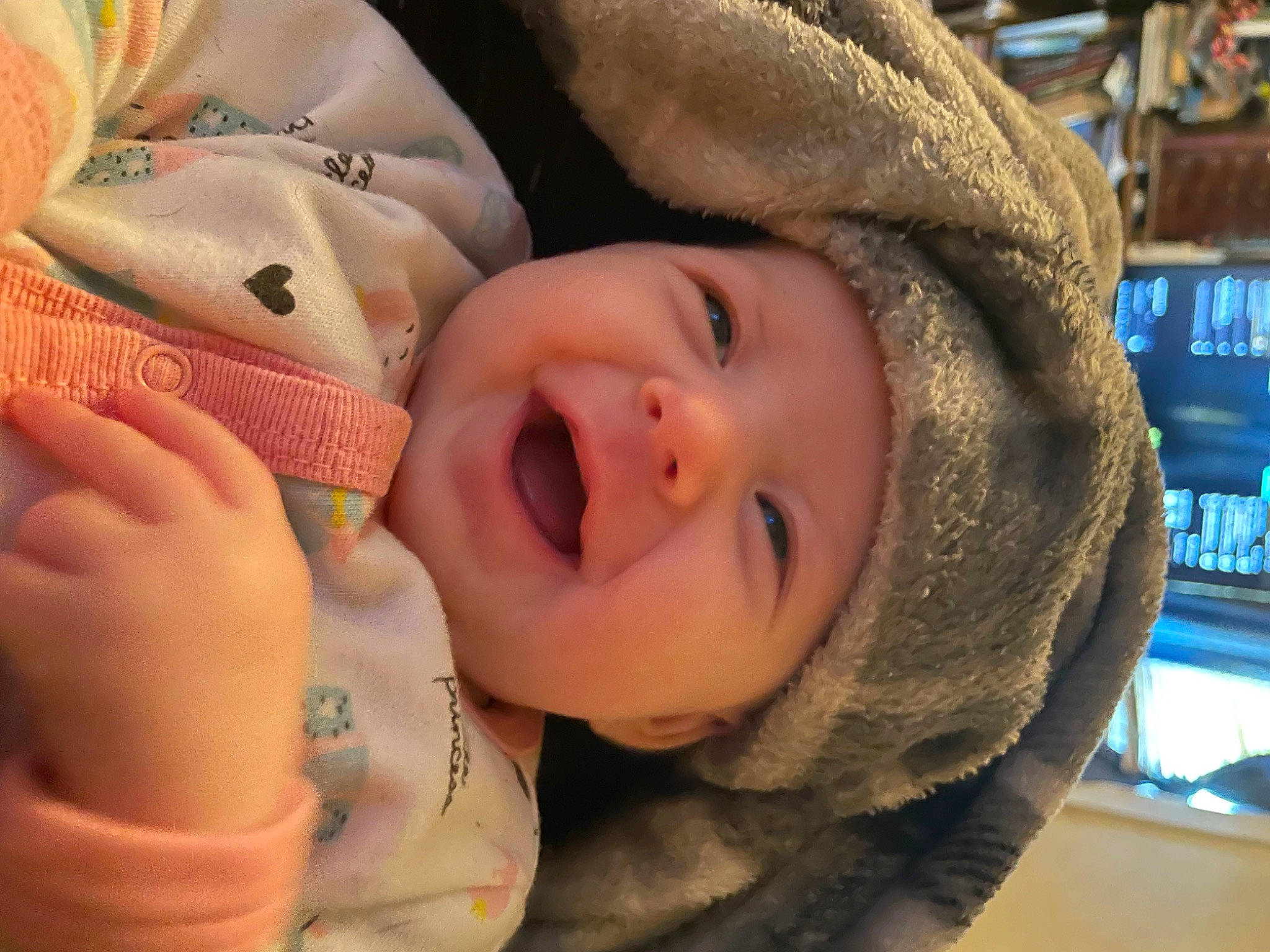 Alaina is registered to the contest to win money with this photo: baby, cheek, chin, clothing, comfort, eyebrow, eyelash, facial_expression, finger, gesture, happy, headgear, headwear, iris, lip, mouth, nose, person, skin, smile