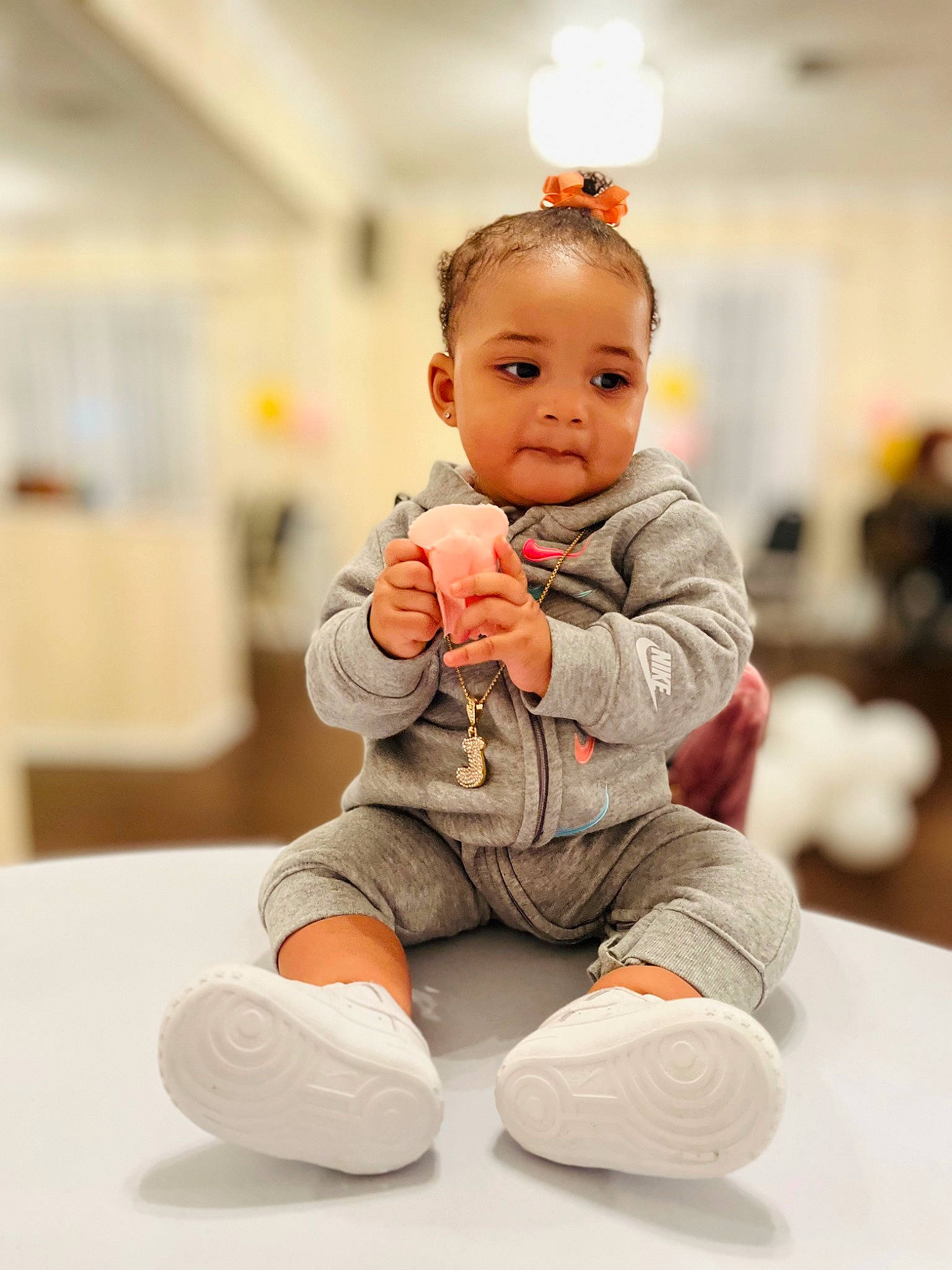 Jaliyah joined the competition — help win amazing prizes! baby, baby_toddler_clothing, barefoot, cheek, child, comfort, floor, flooring, foot, fun, happy, human_leg, knee, person, play, room, sitting, skin, sleeve, toddler