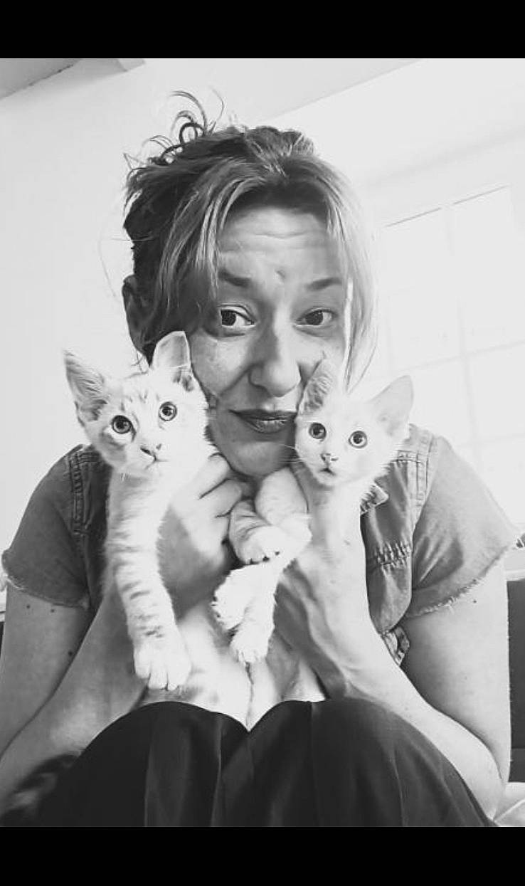 abyssinian, accessories, adult, animal, cat, earring, face, female, happy, head, jewelry, kitten, necklace, person, pet, photography, portrait, selfie, smile, woman